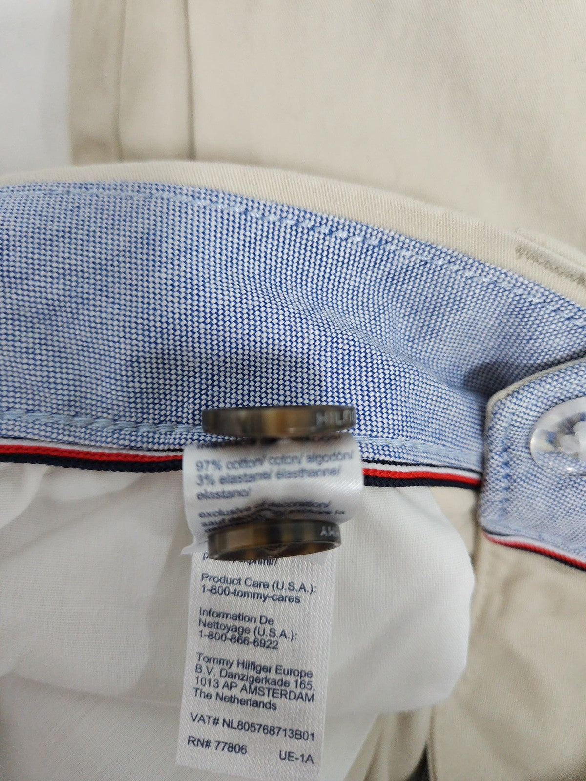 Tommy Hilfiger Classic Fit Stone Stretch Chino Pants Men's 42 (43X31)