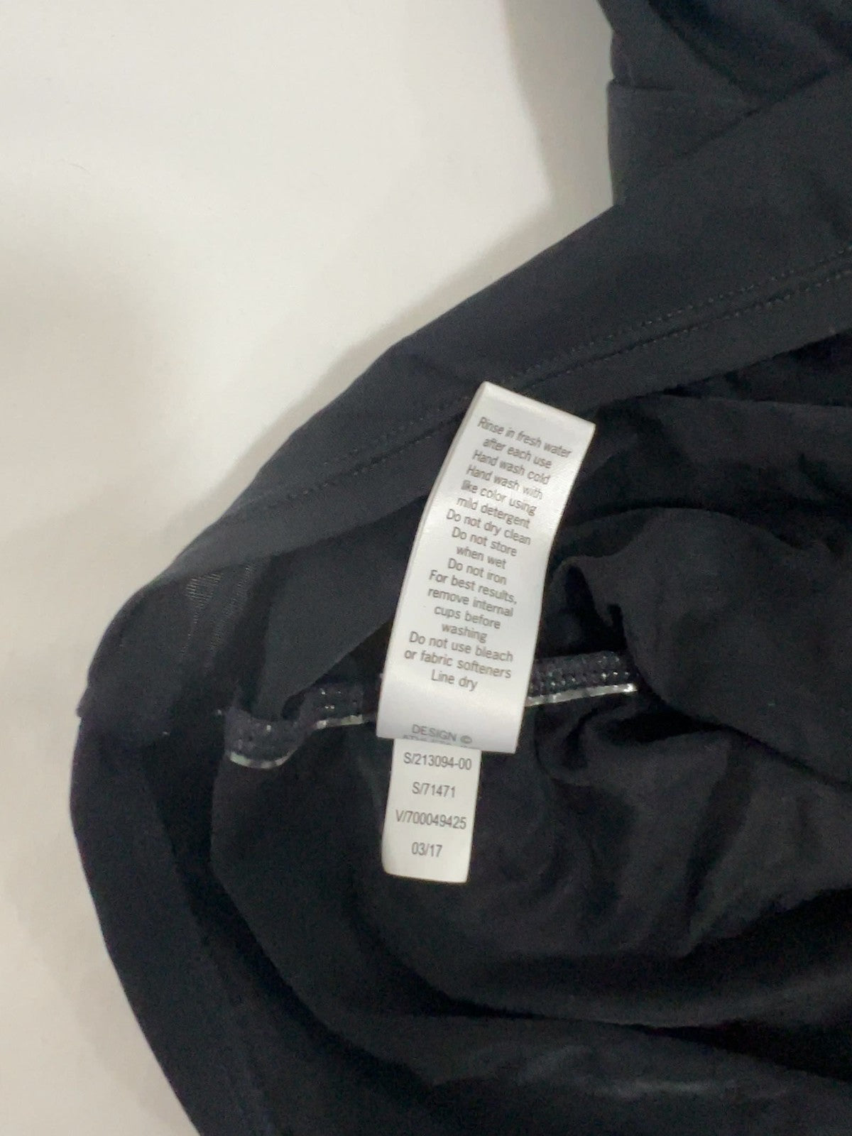 Athleta Black Ruched Strappy Back Halter Tankini Swim Top S