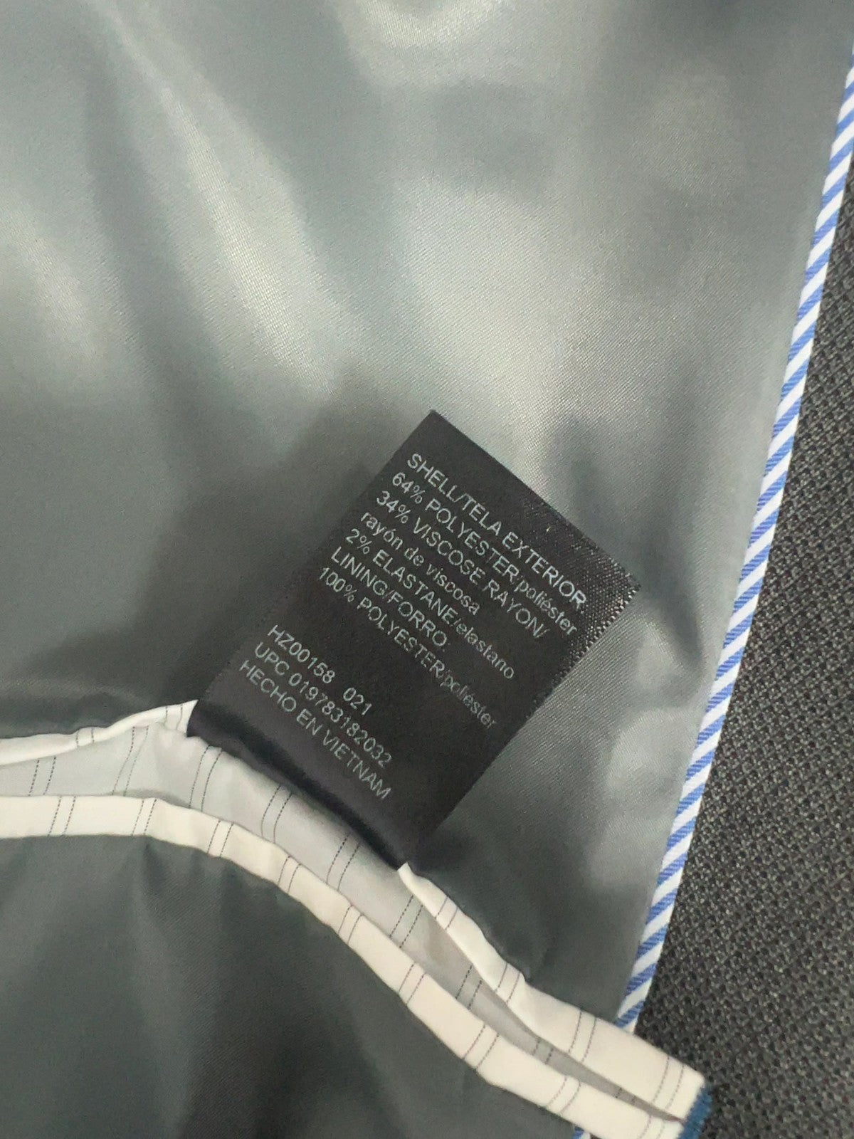 J.M. Haggar Gray Classic Fit 2 Button Single Vented Notch Blazer Sport Coat 44R