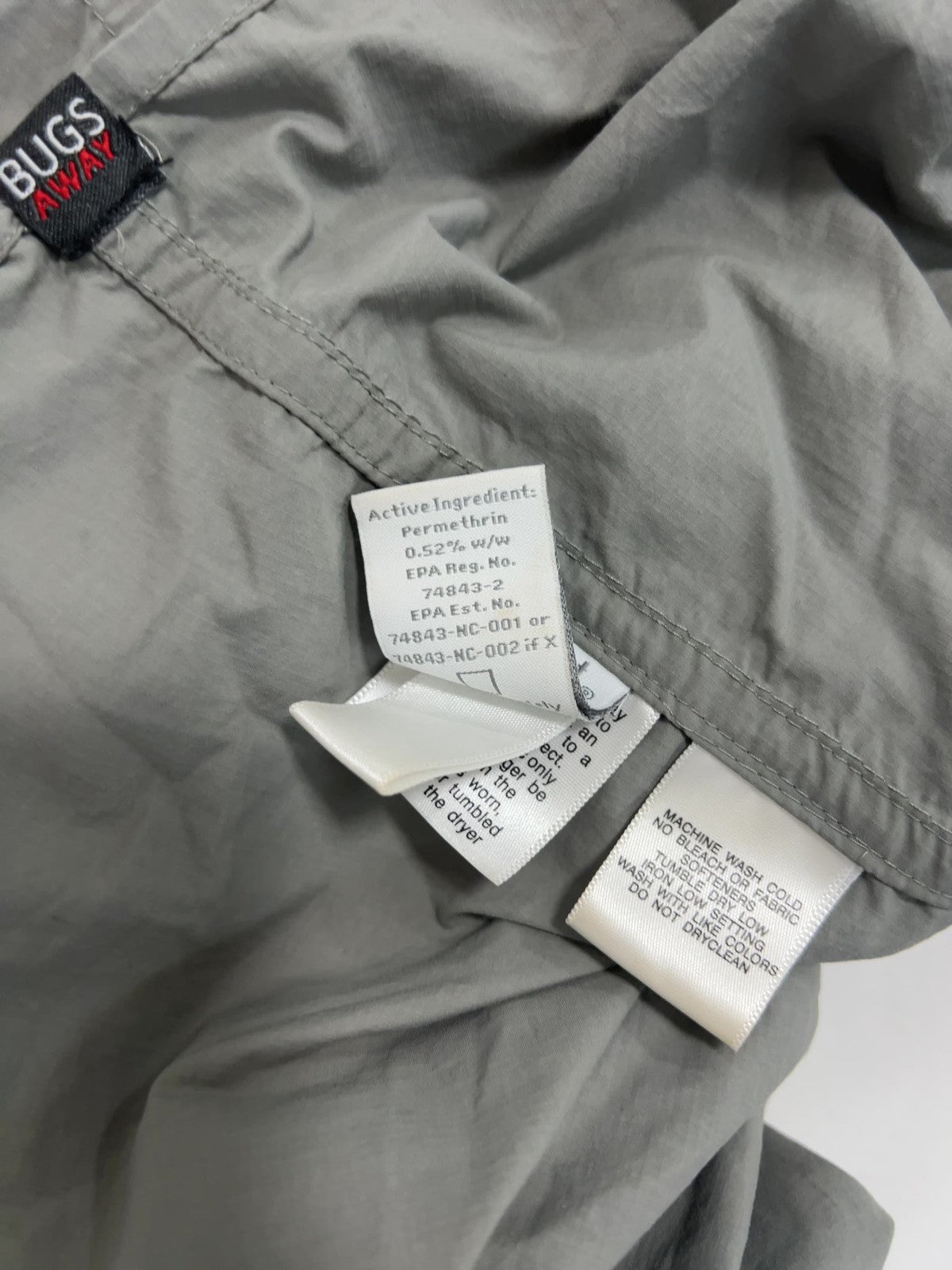 ExOfficio Insect Shield Olive Nylon Vented Long Sleeve Fishing Shirt L