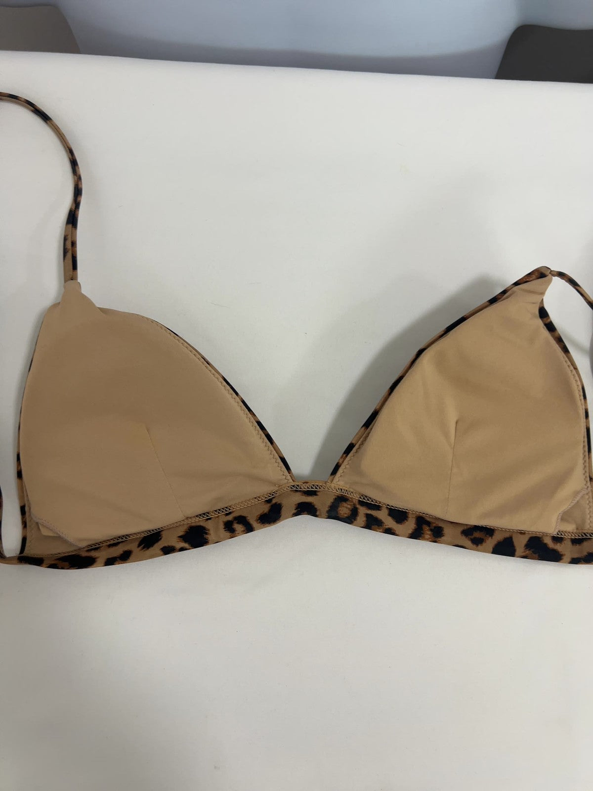 Summersalt Brown Black Leopard Triangle Bikini Top Swim Suit Size 6