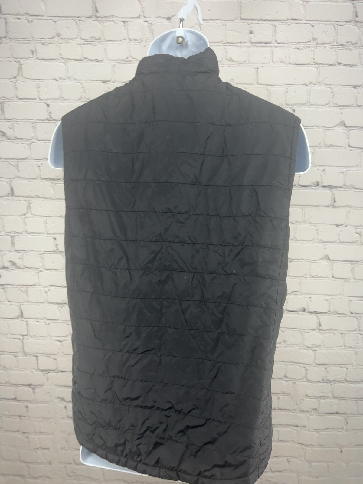SpaceX Gray Black Reversible Quilted Puffer Full Zip Stand Collar Vest M
