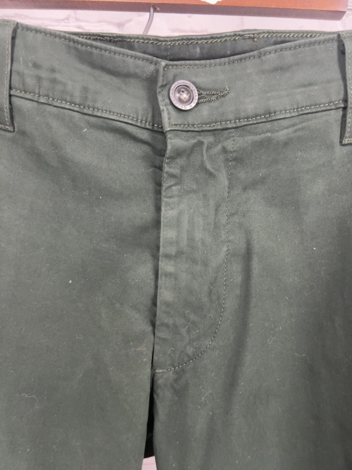 AG Dark Green Lux Khaki Tailored Trouser Stretch Chino Pants 32