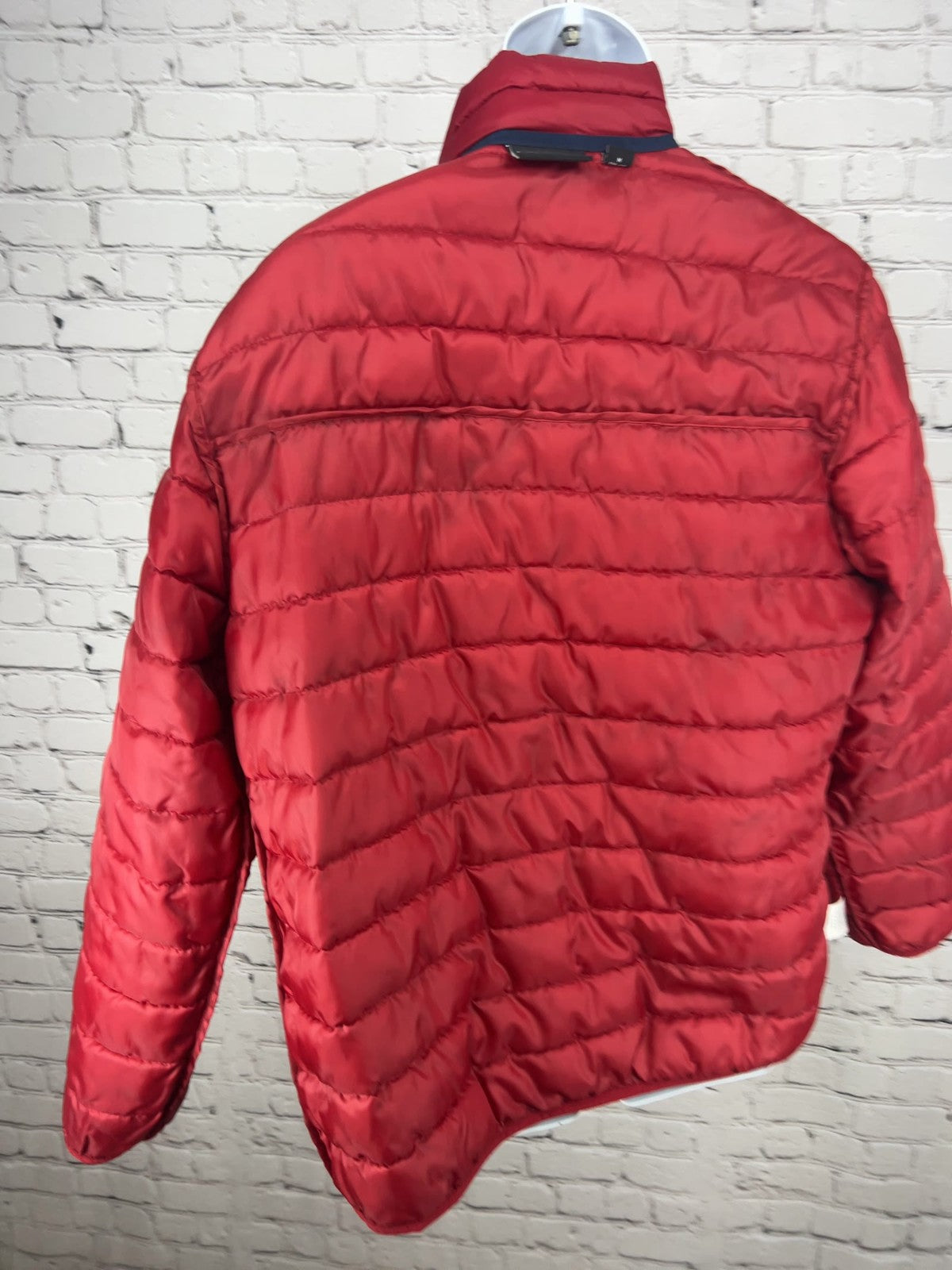 SwissTech Red Navy Colorblock Packable Puffer Jacket Men's M