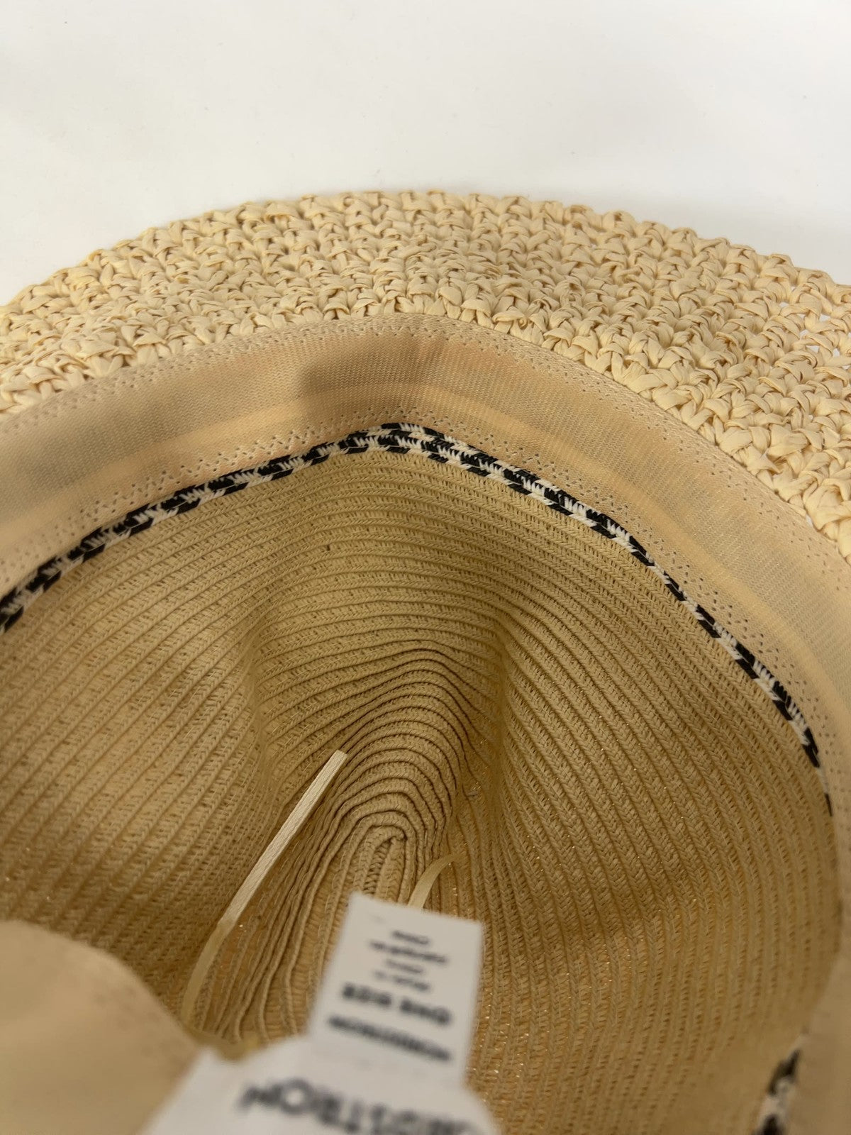 Nordstrom Woven Straw Houndstooth Band Fedora Hat One Size