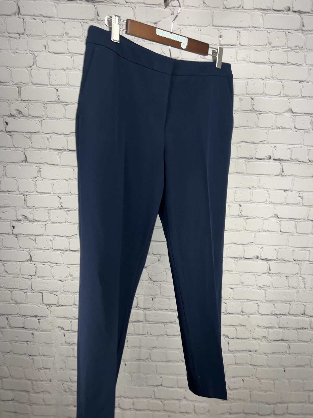 Tommy Hilfiger Navy Blue Straight Leg Flat Front Dress Pants 10