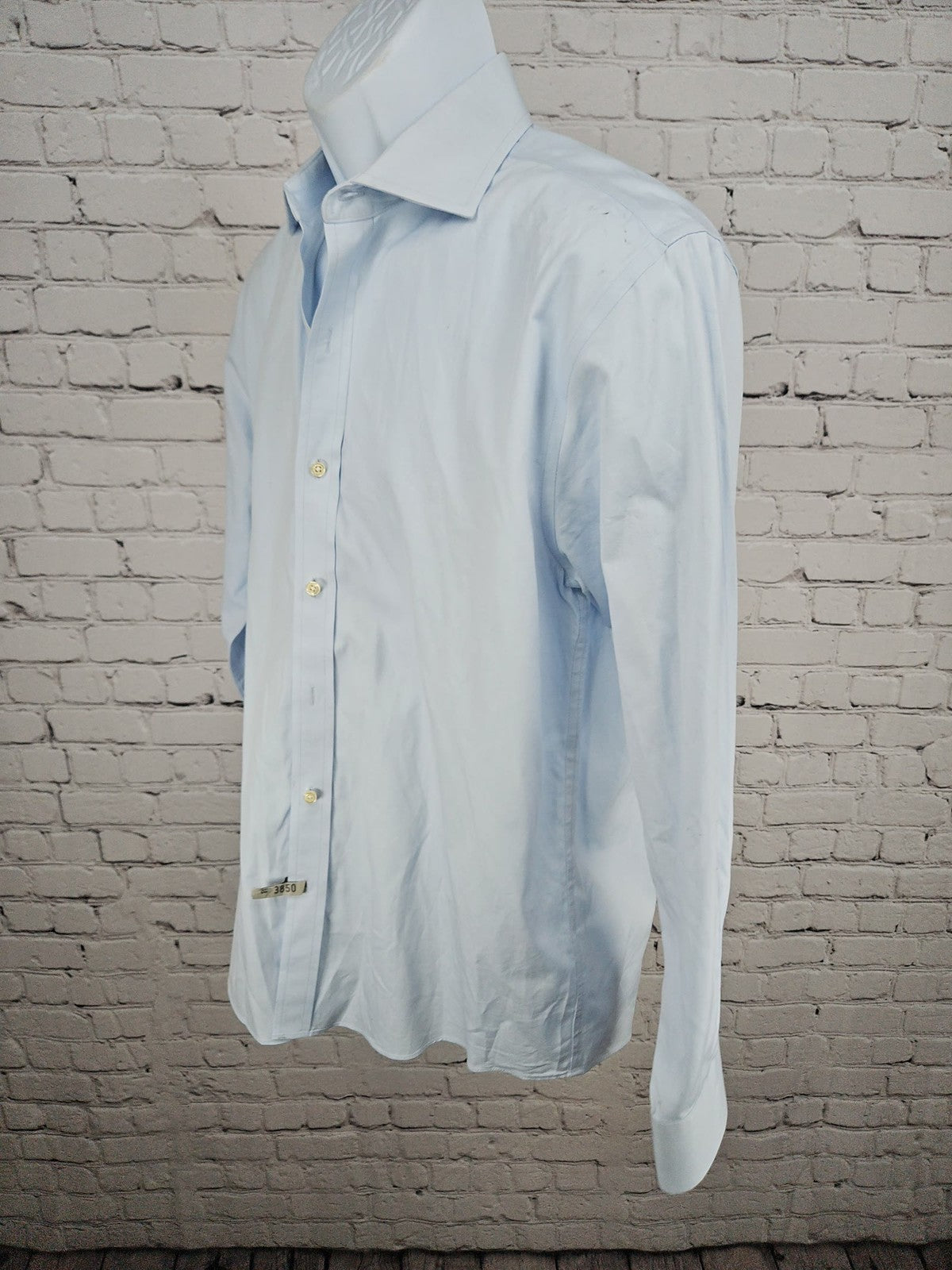 Brooks Brothers Thomas Mason Light Blue Cotton Regular Fit Dress Shirt 15.5 33