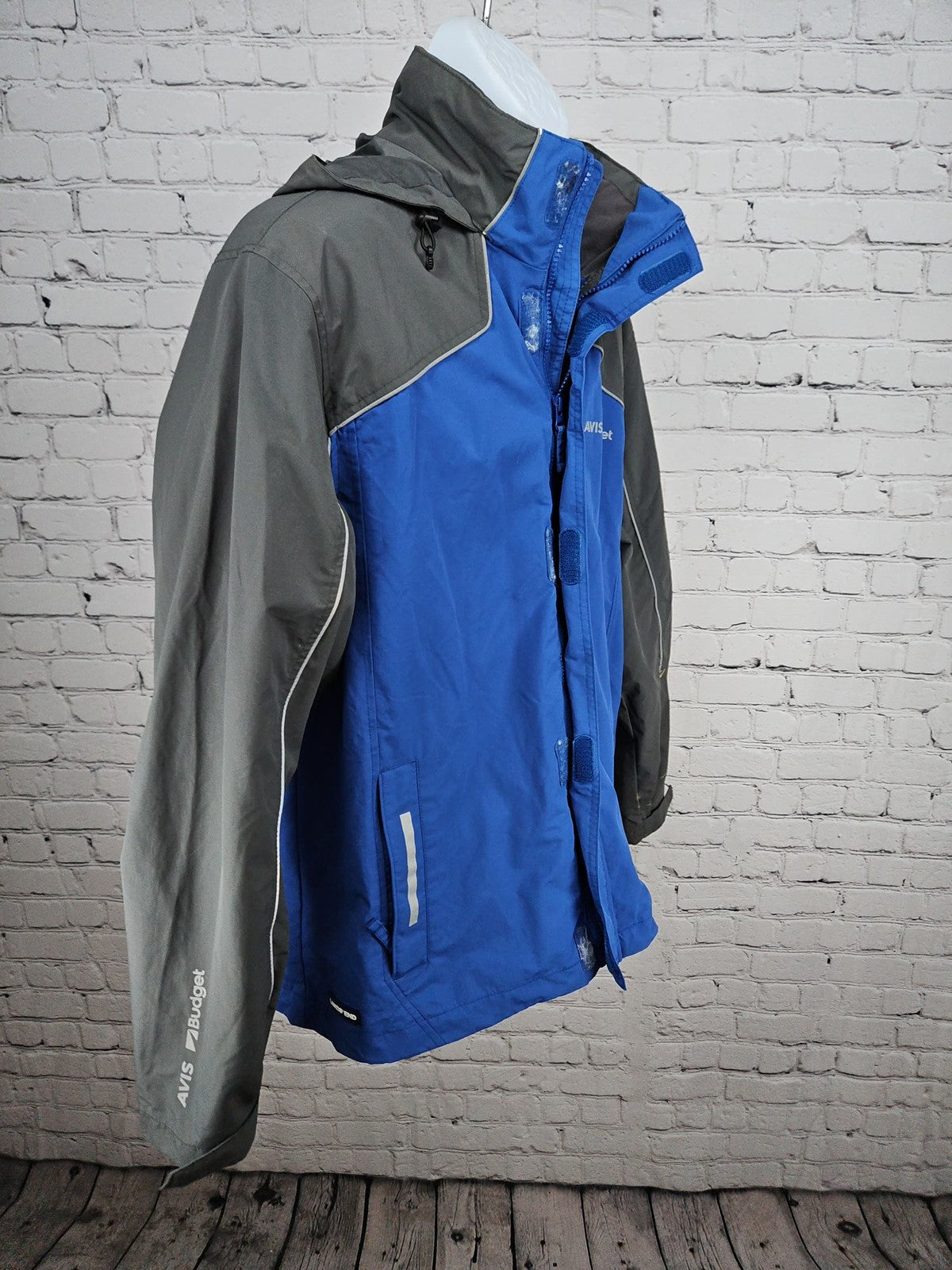 Lands' End Outfitters Avis Budget 3-in-1 Hooded Rain Jacket Blue Gray L