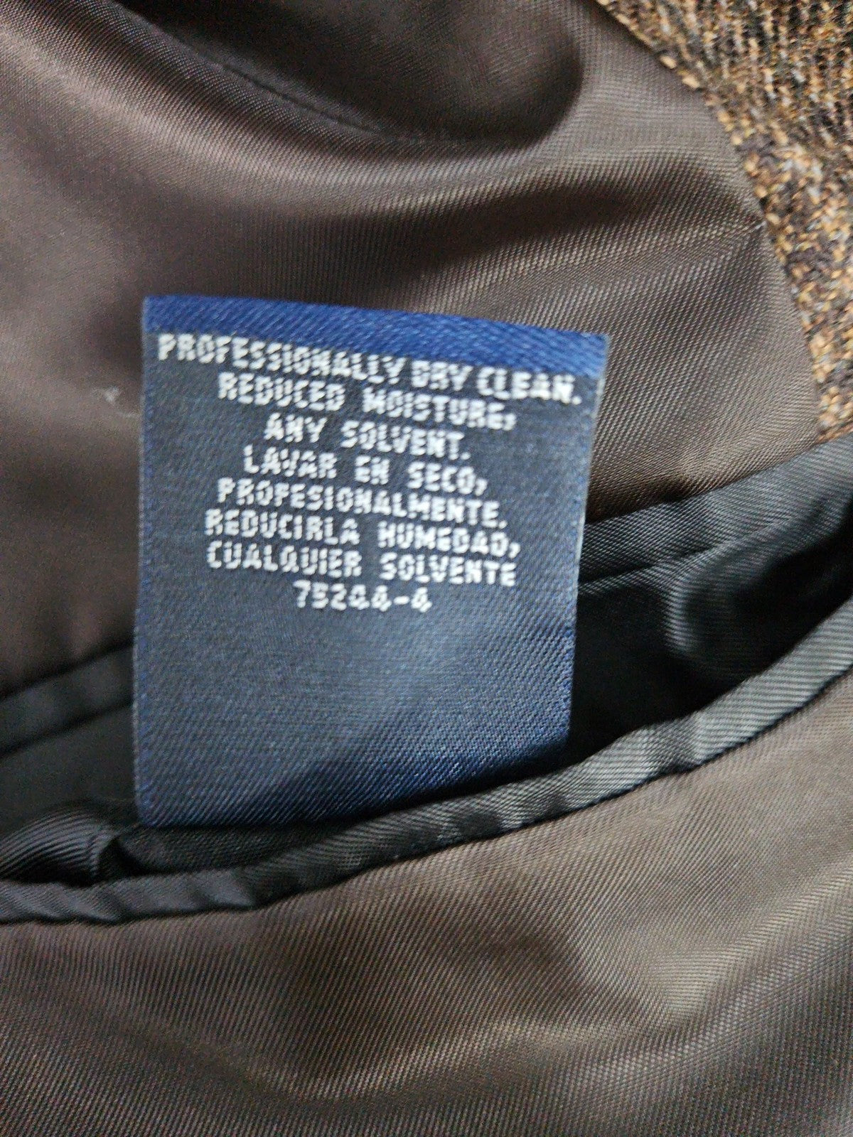 Stafford Essentials Brown Houndstooth 100% Lambswool 2 Button Sport Coat 44R