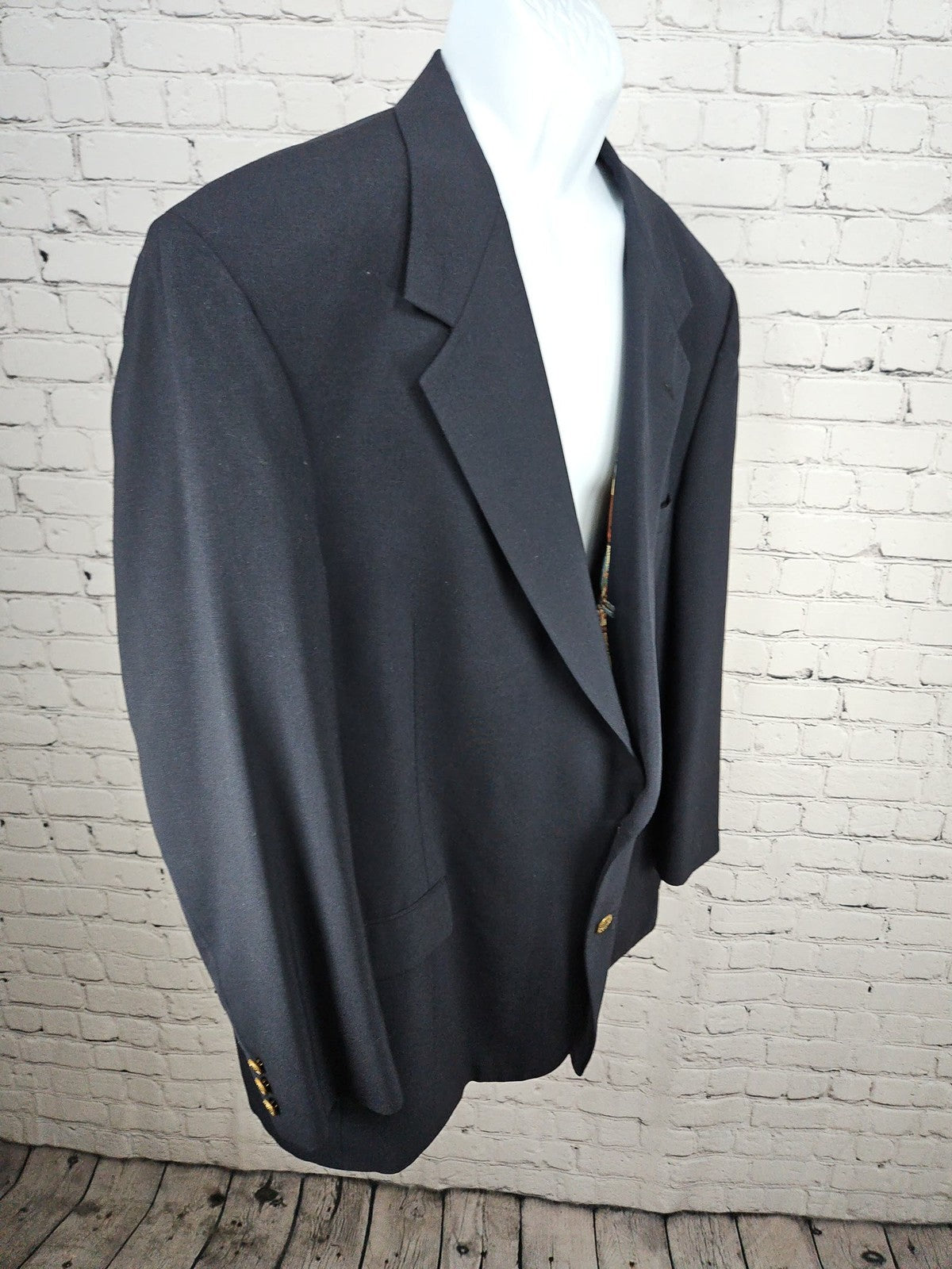 VTG Palm Beach Blazer of Champions Navy Sports Print Lining 2 Button Blazer 50L