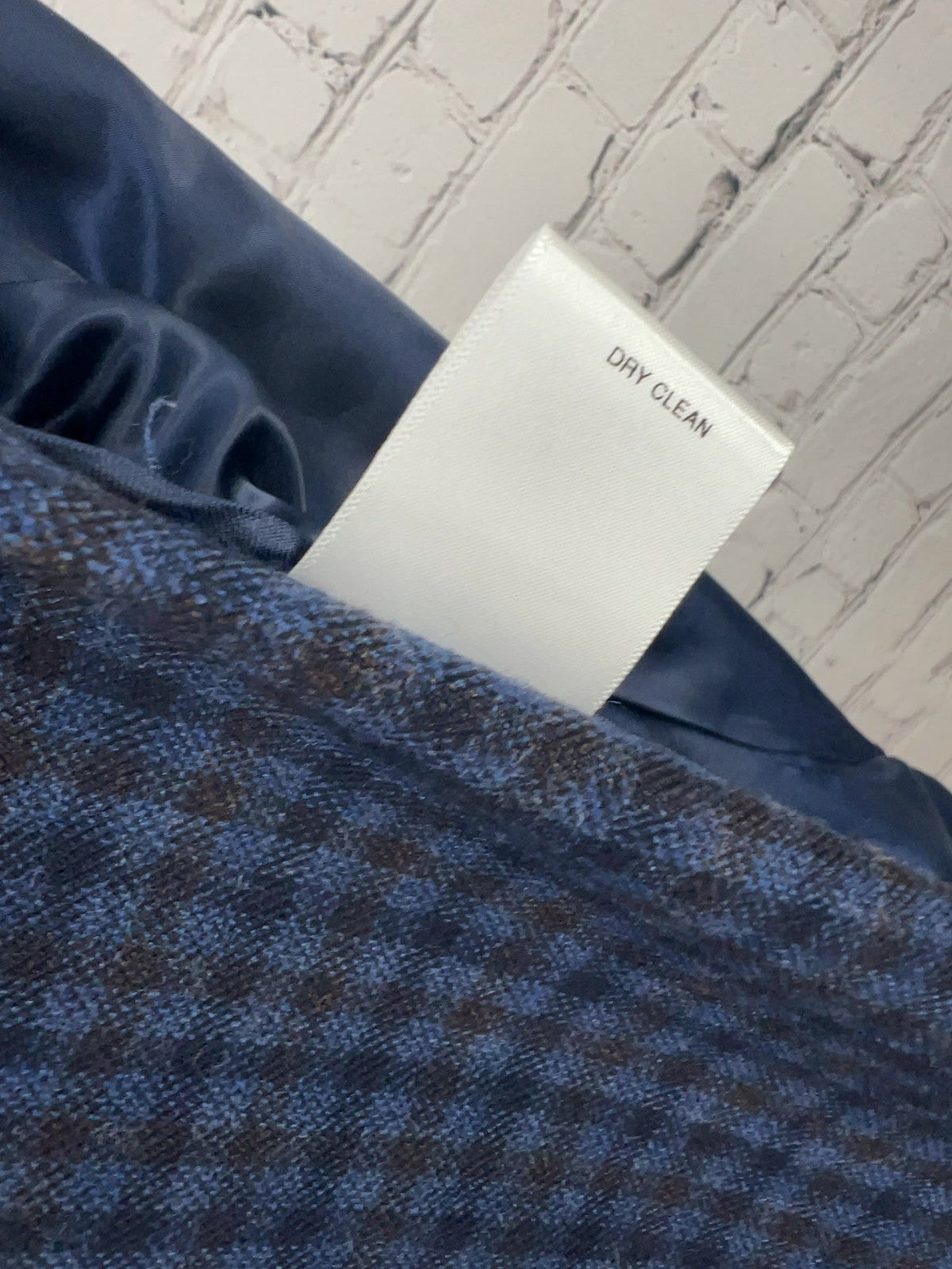 Cremieux Classics Blue Brown Gingham 100% Wool Elbow Patch Sport Coat XXL