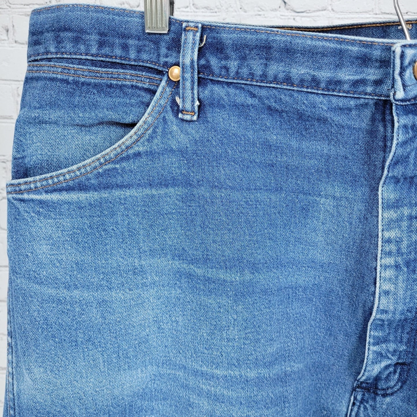 VTG Wrangler Blue Heavy Denim 100% Cotton Jeans USA Made Size 42x34 (41x33)