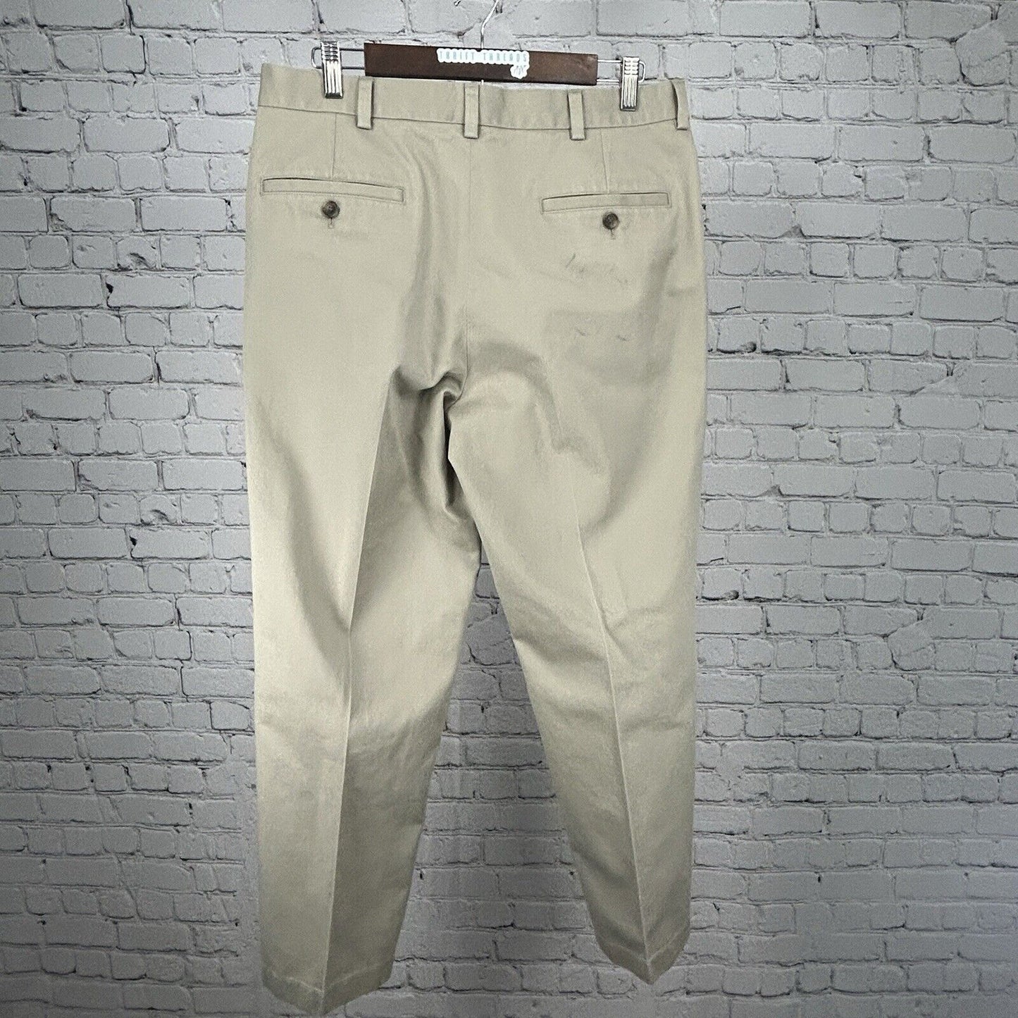 VTG Brooks Brothers Advantage Chino Clark Khaki Cotton Pants Size 34 (32X29.5)