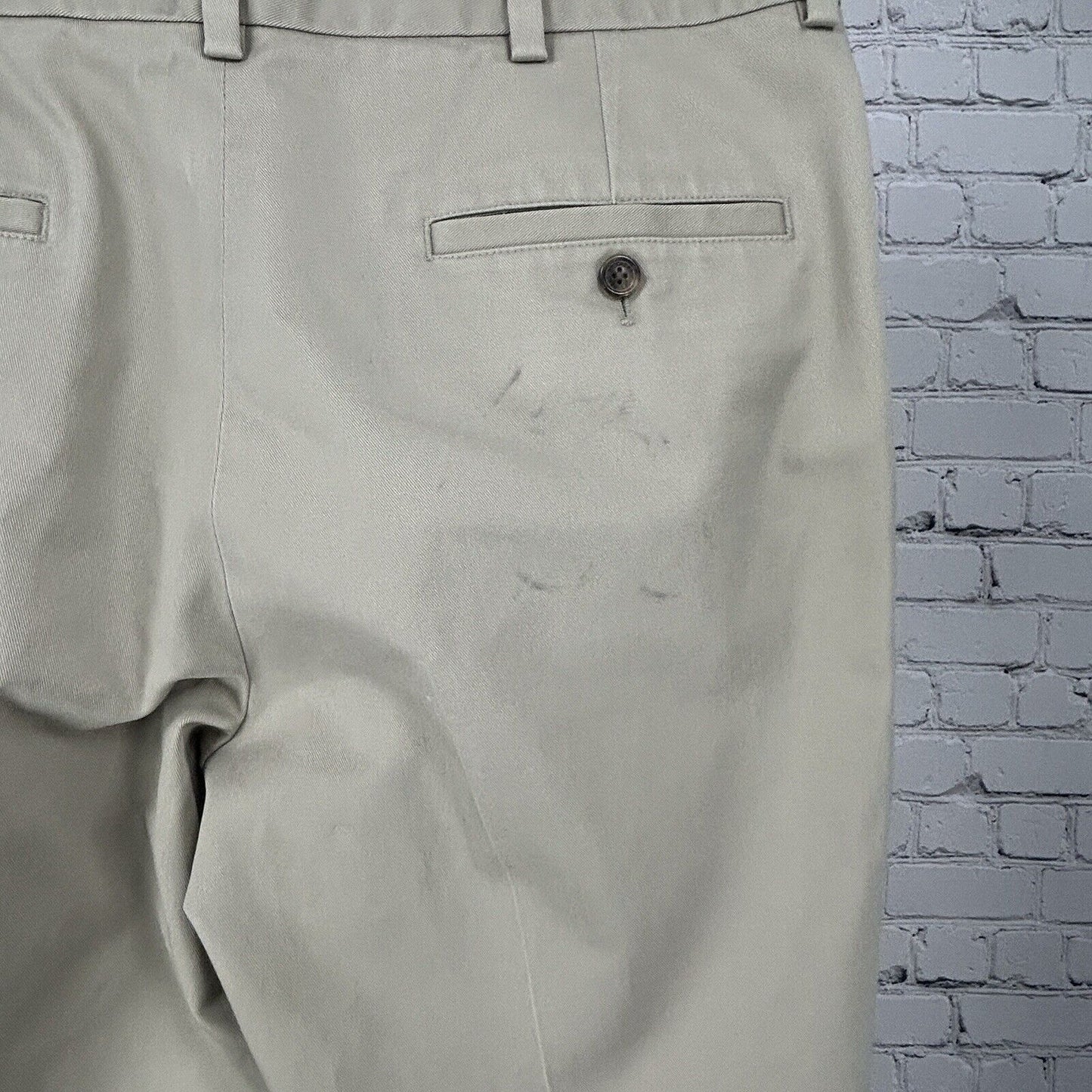 VTG Brooks Brothers Advantage Chino Clark Khaki Cotton Pants Size 34 (32X29.5)