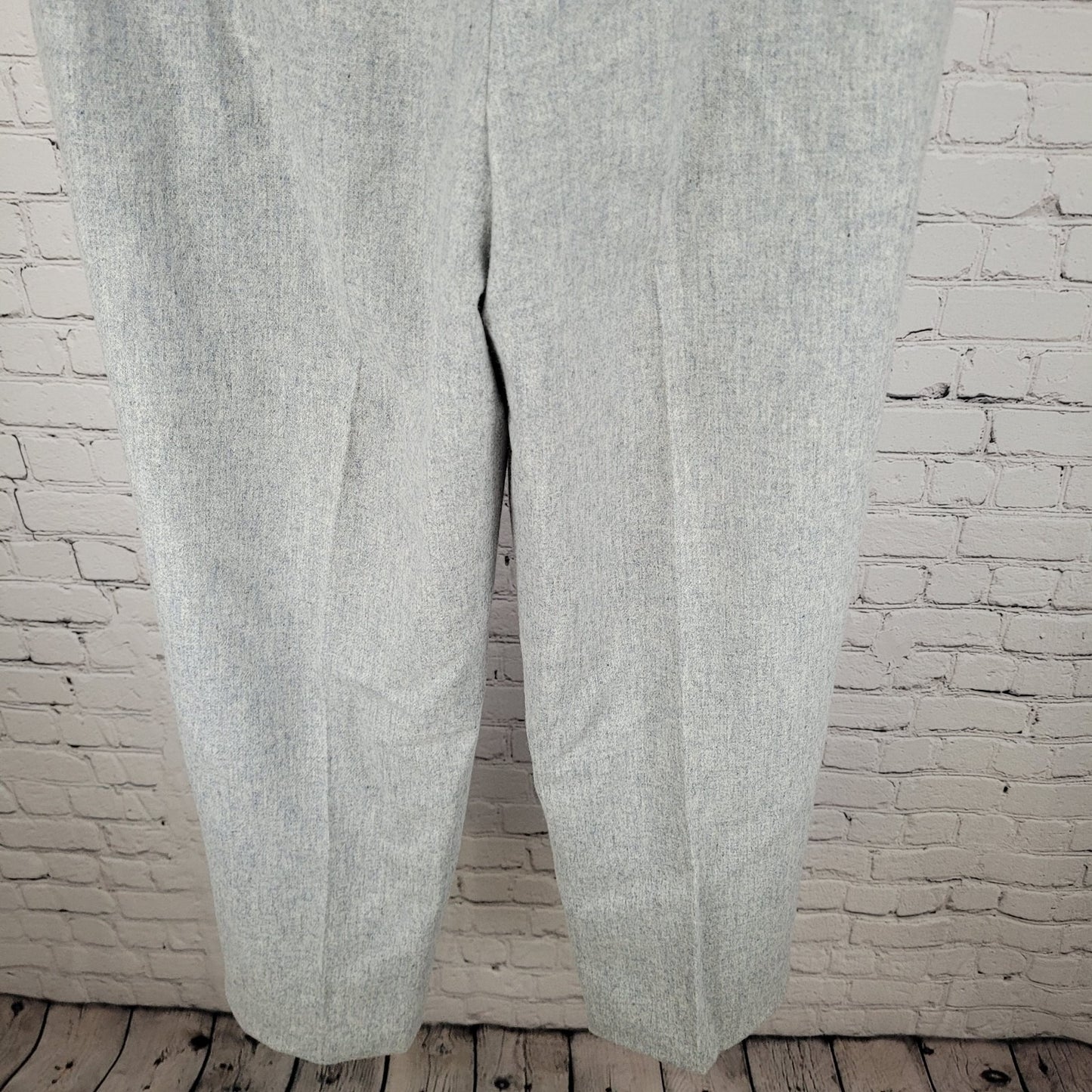 VTG White Stag Grey 100% Wool High Rise Dress Pants USA Made Size 14 (23x28.5)