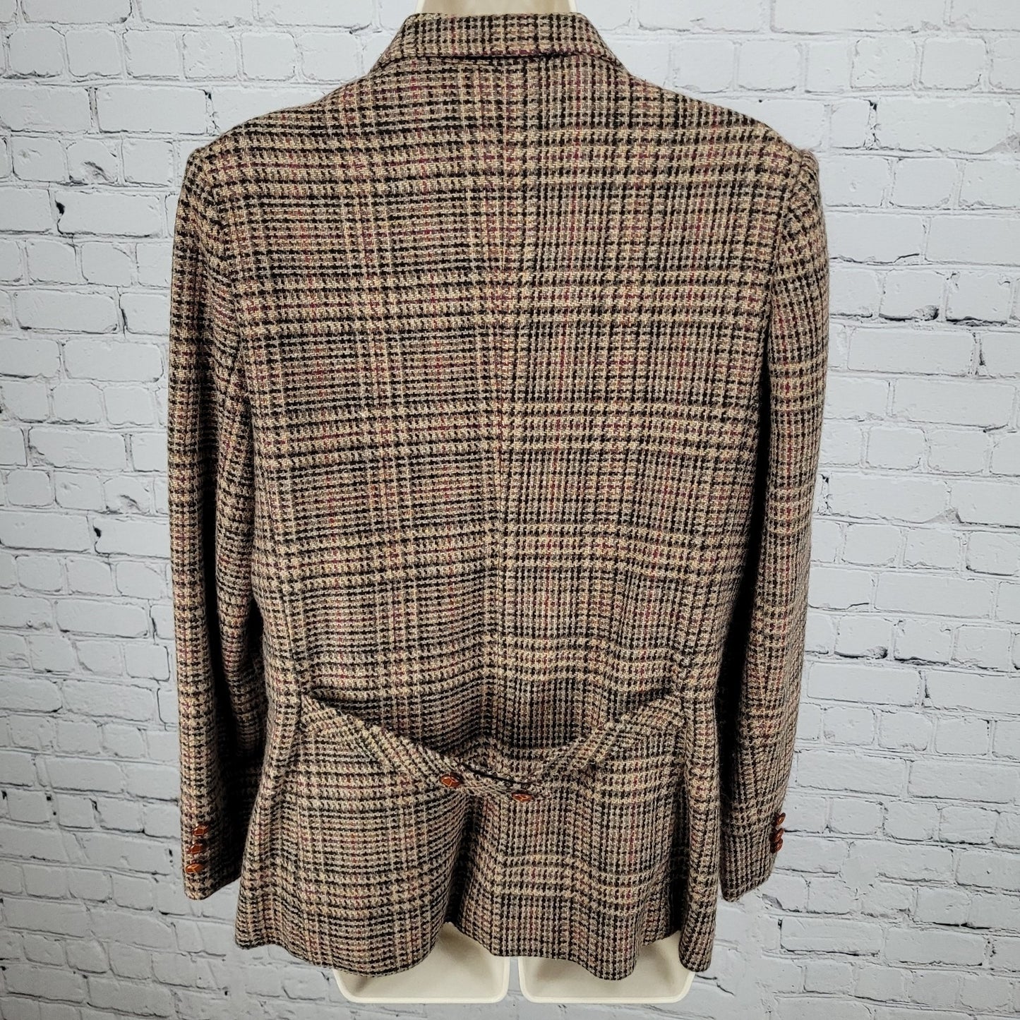 VTG Panther Multicolor Wool Tweed Buttoned Blazer Jacket USA Made Size Small S