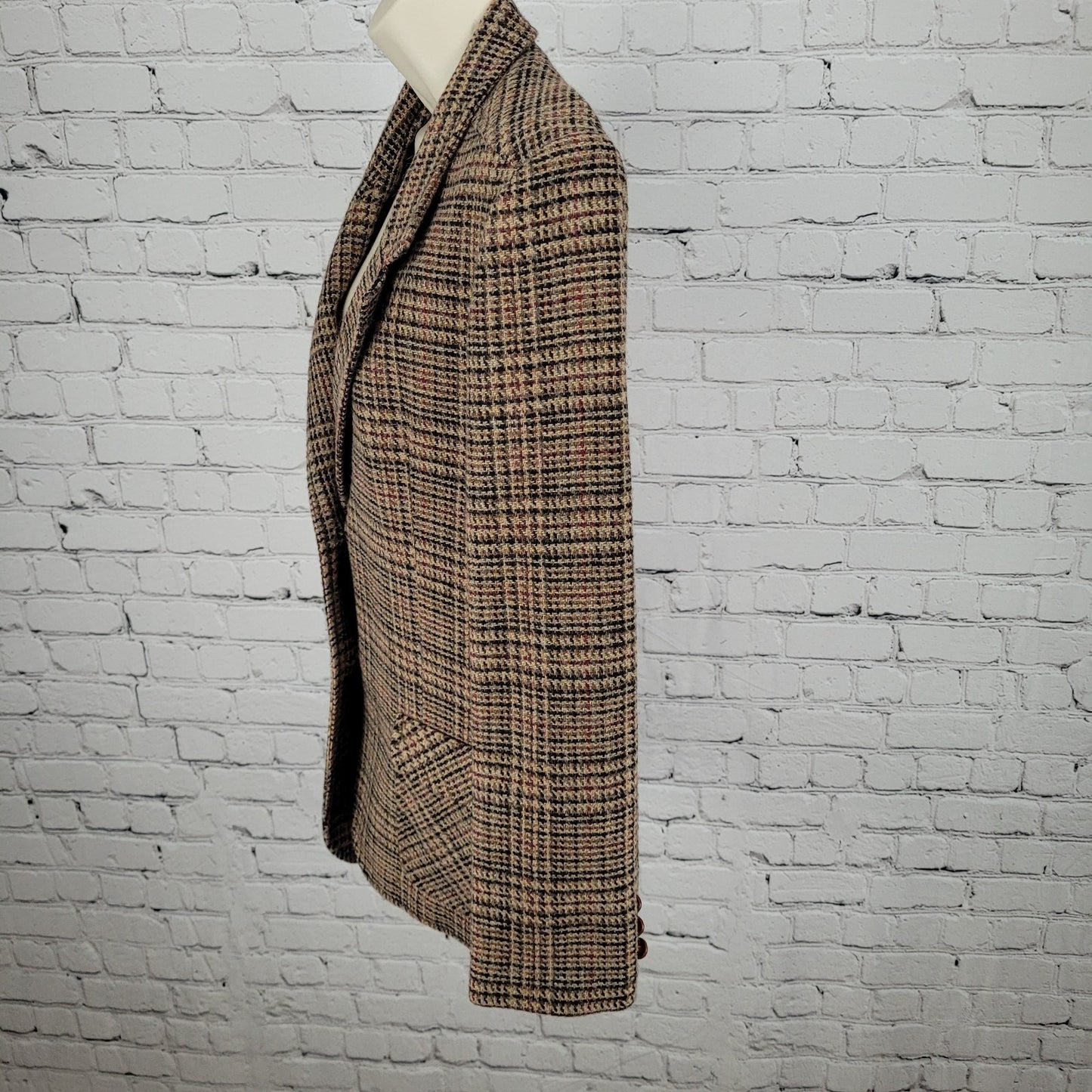 VTG Panther Multicolor Wool Tweed Buttoned Blazer Jacket USA Made Size Small S