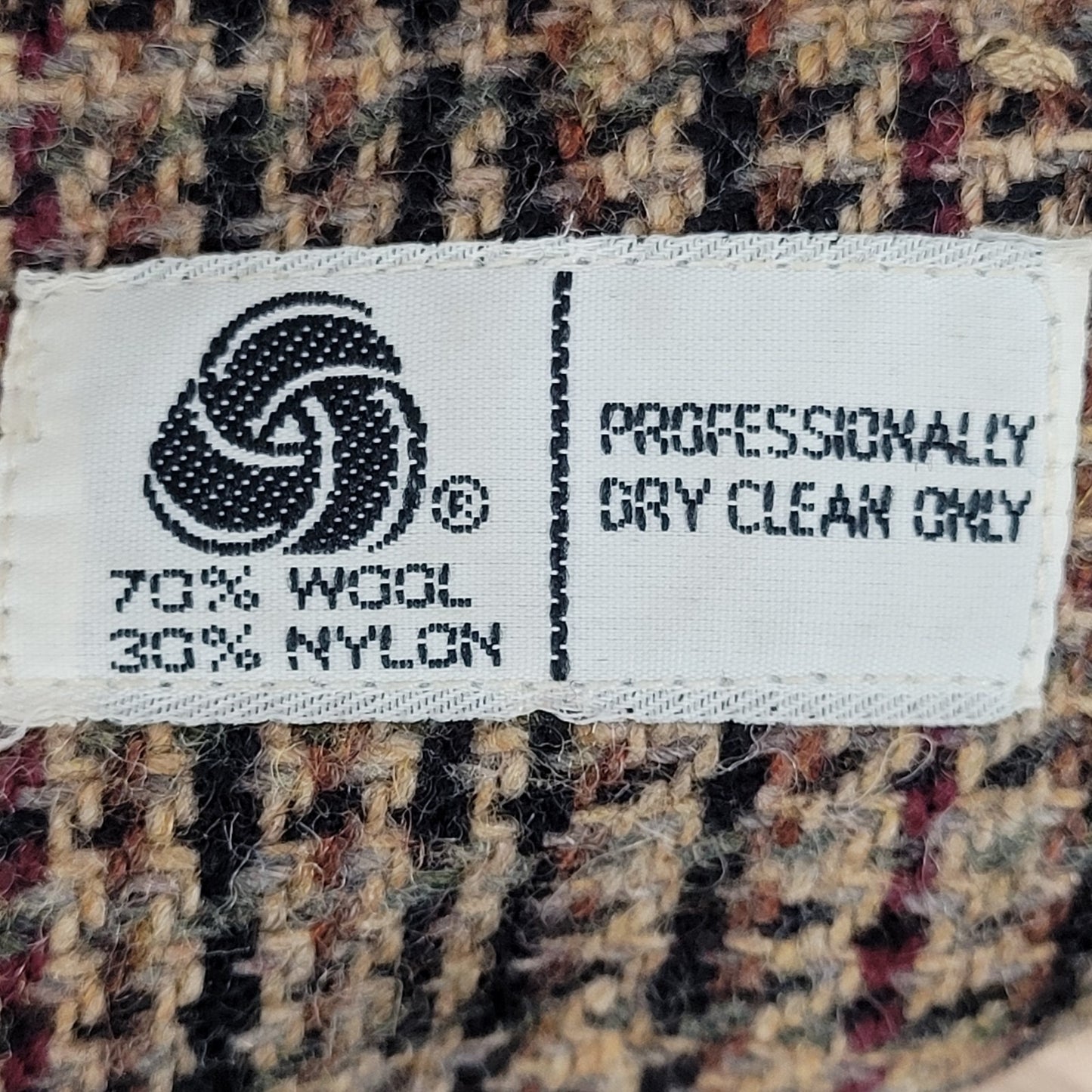 VTG Panther Multicolor Wool Tweed Buttoned Blazer Jacket USA Made Size Small S