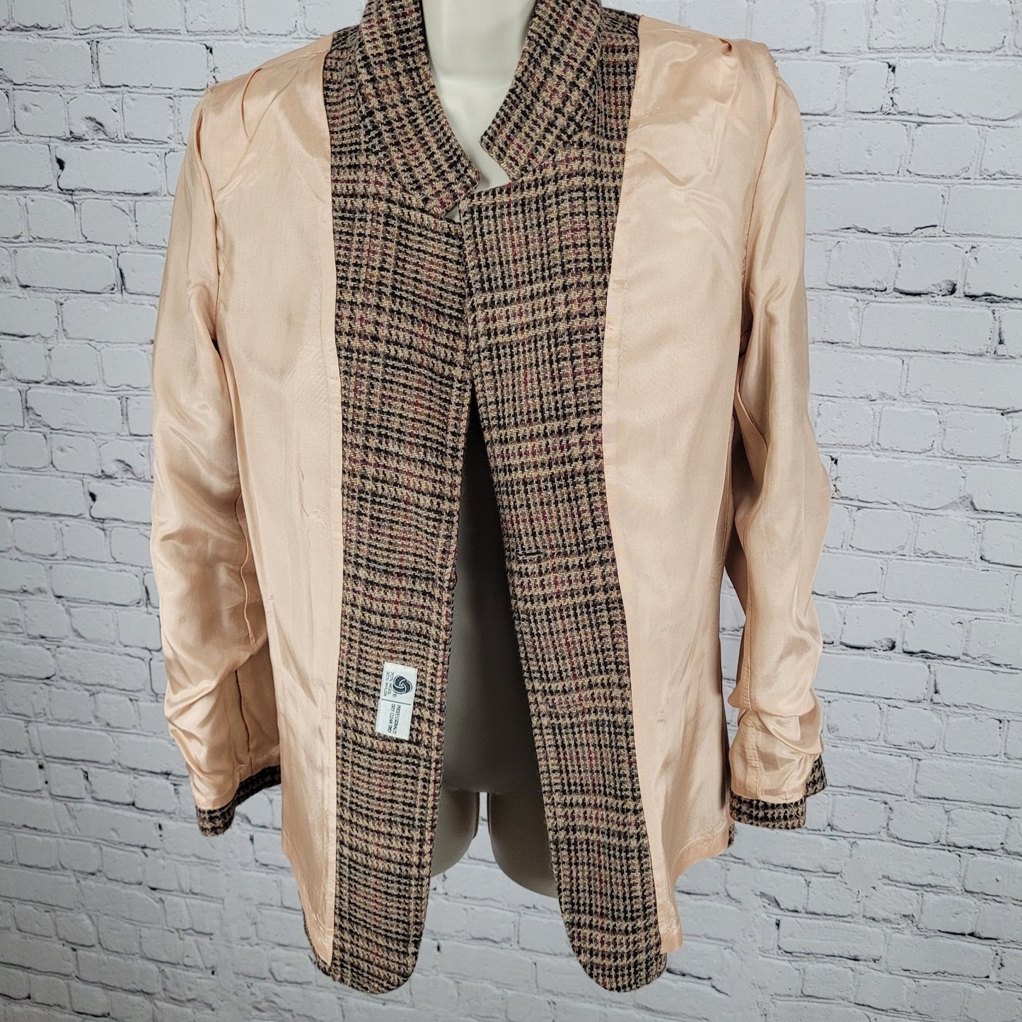 VTG Panther Multicolor Wool Tweed Buttoned Blazer Jacket USA Made Size Small S