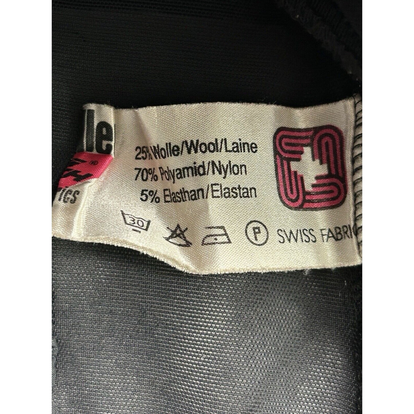 VTG Ossi Skiwear Black Pink Zip Up Button Wool Blend Skisuit Womens Size 14