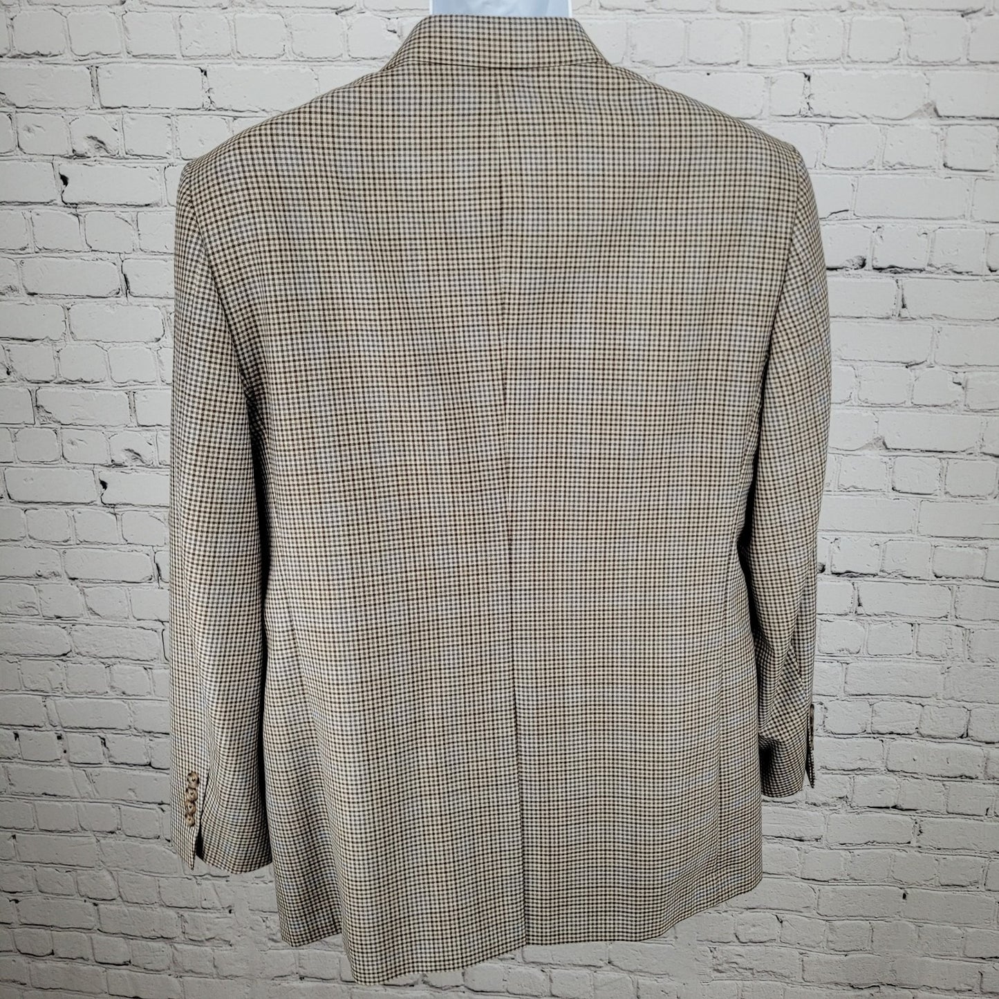 Brooks Brothers Brown Blue 100% Wool Lanificio Madison Fit Blazer Sport Coat 42R