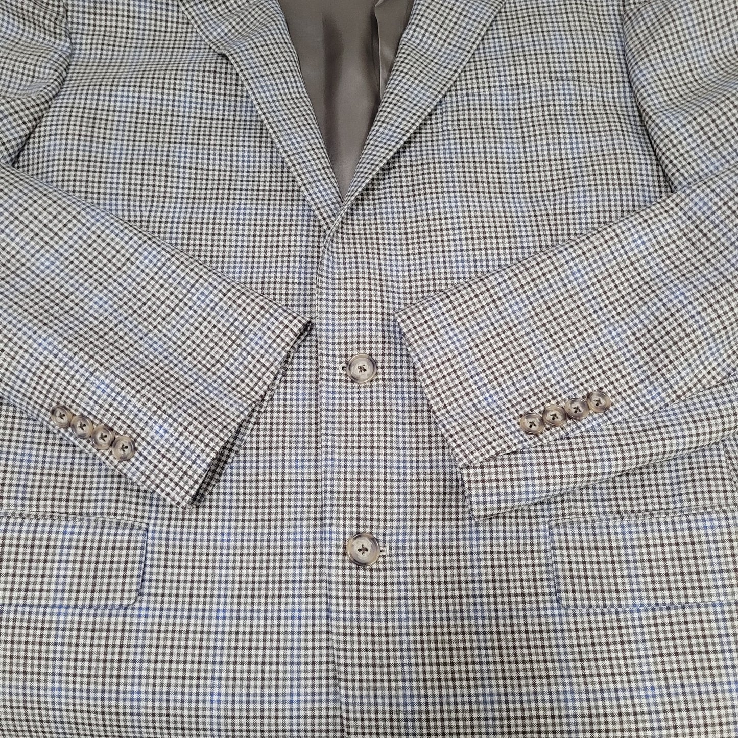 Brooks Brothers Brown Blue 100% Wool Lanificio Madison Fit Blazer Sport Coat 42R