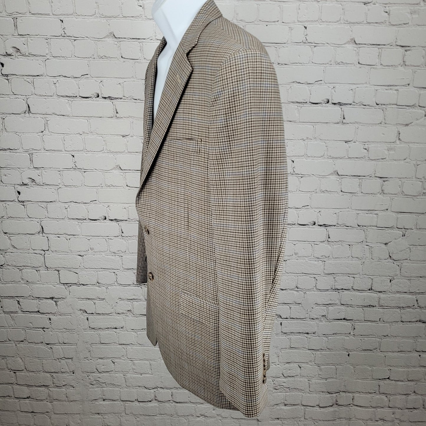 Brooks Brothers Brown Blue 100% Wool Lanificio Madison Fit Blazer Sport Coat 42R
