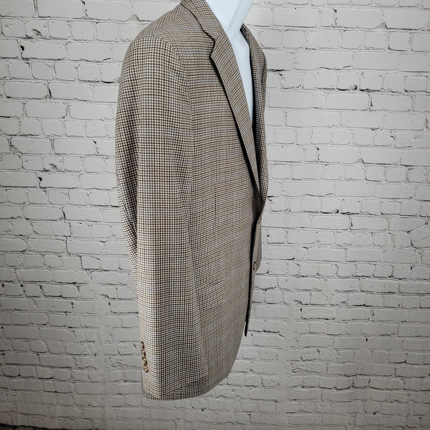 Brooks Brothers Brown Blue 100% Wool Lanificio Madison Fit Blazer Sport Coat 42R