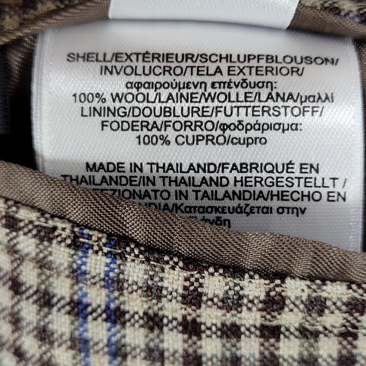 Brooks Brothers Brown Blue 100% Wool Lanificio Madison Fit Blazer Sport Coat 42R