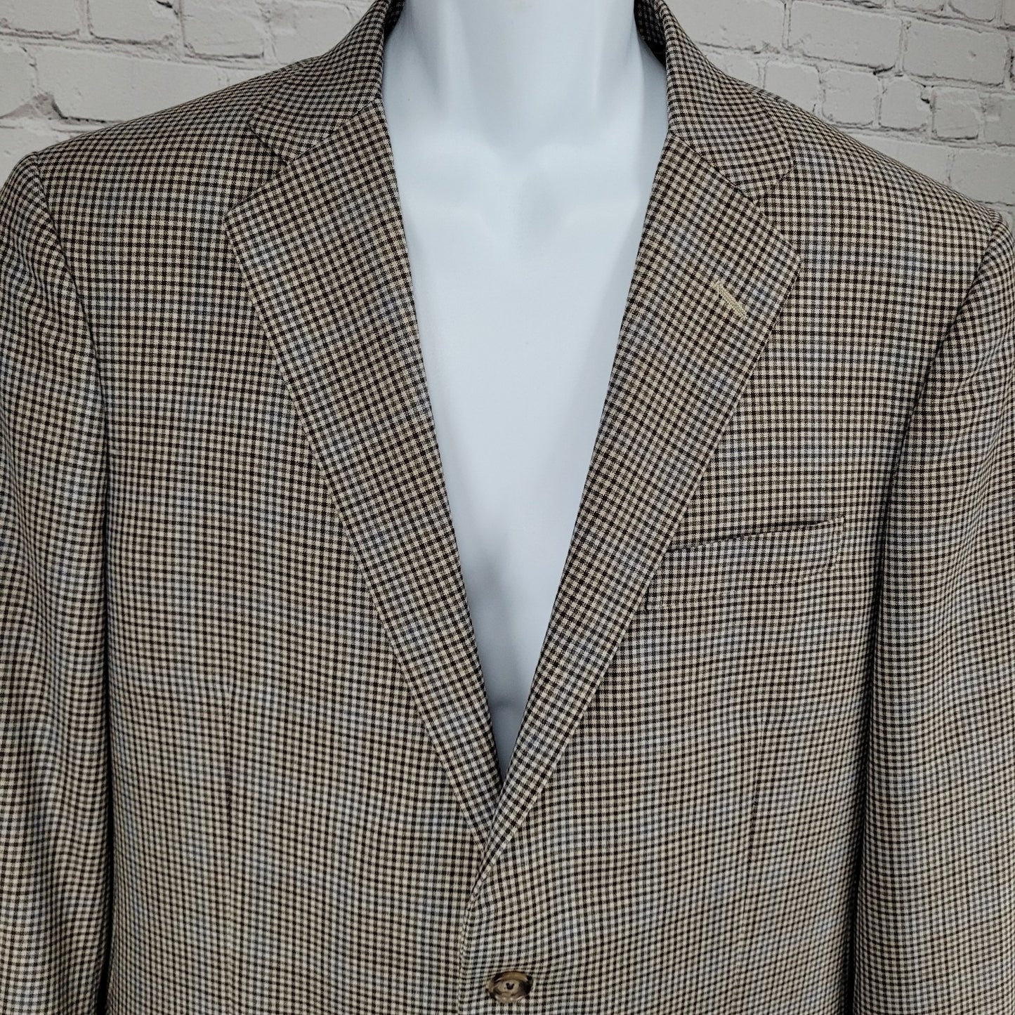 Brooks Brothers Brown Blue 100% Wool Lanificio Madison Fit Blazer Sport Coat 42R