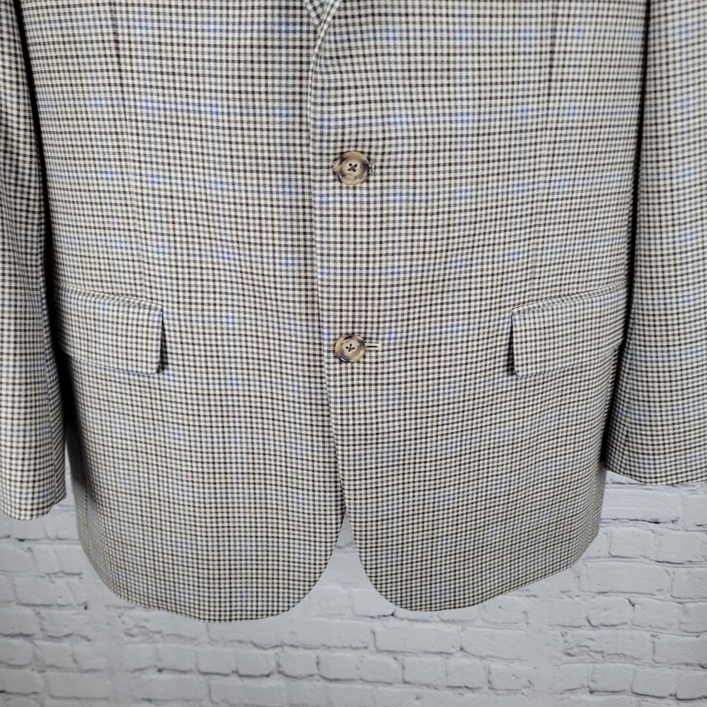 Brooks Brothers Brown Blue 100% Wool Lanificio Madison Fit Blazer Sport Coat 42R