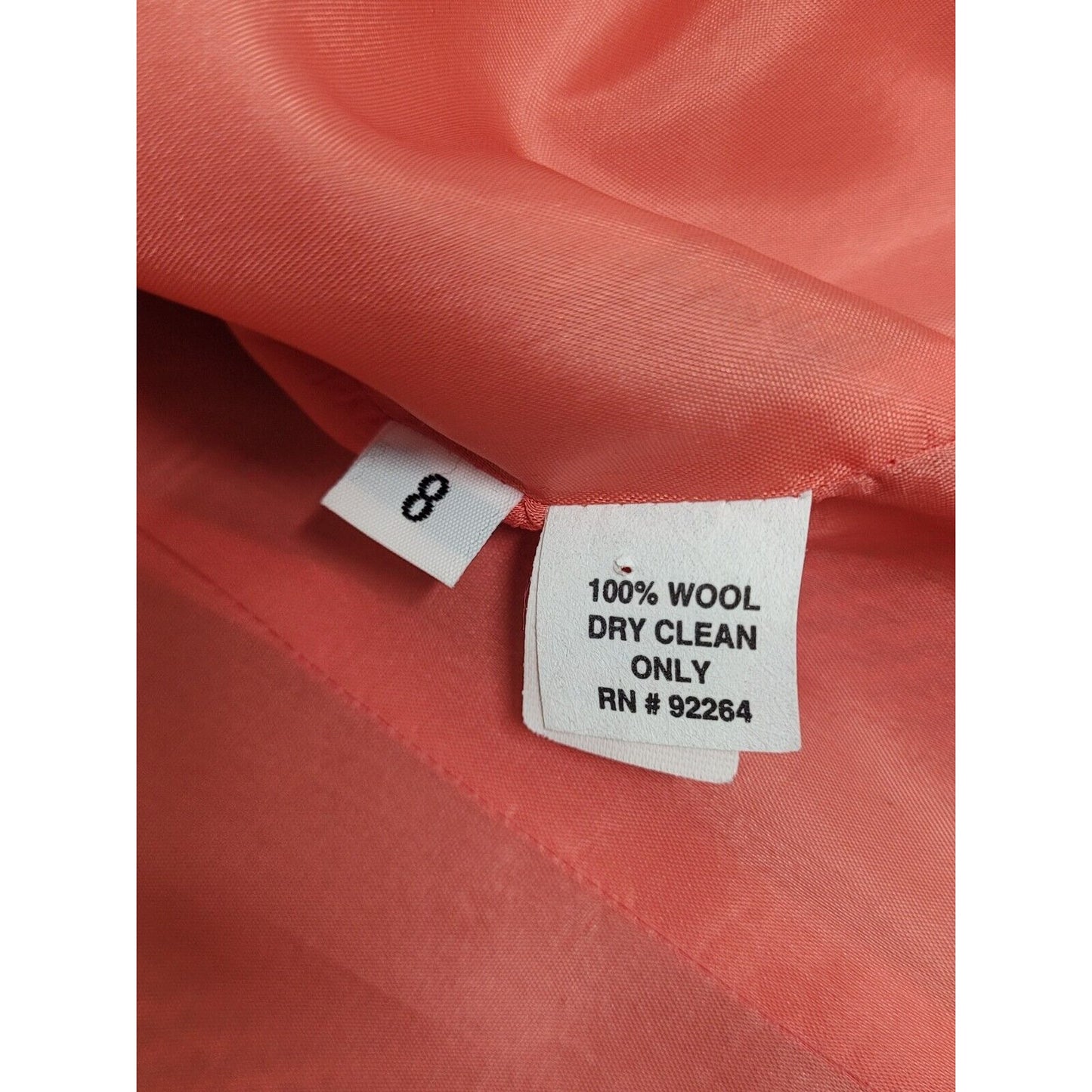 VTG PSI 100% Wool Pink Black Skirt Suit USA 8