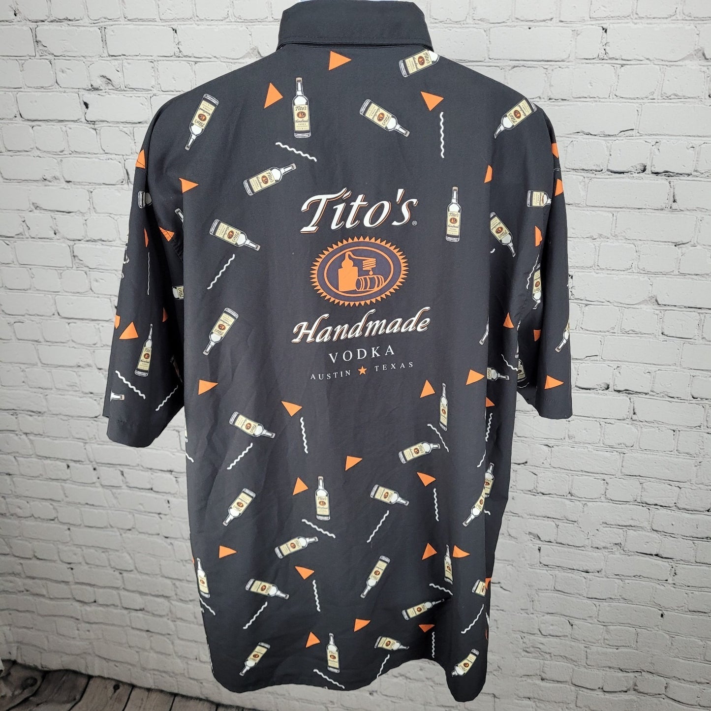 FSP By HTT Black Titos Vodka ATX Short Sleeve Button Down Collar Shirt Size 3XL