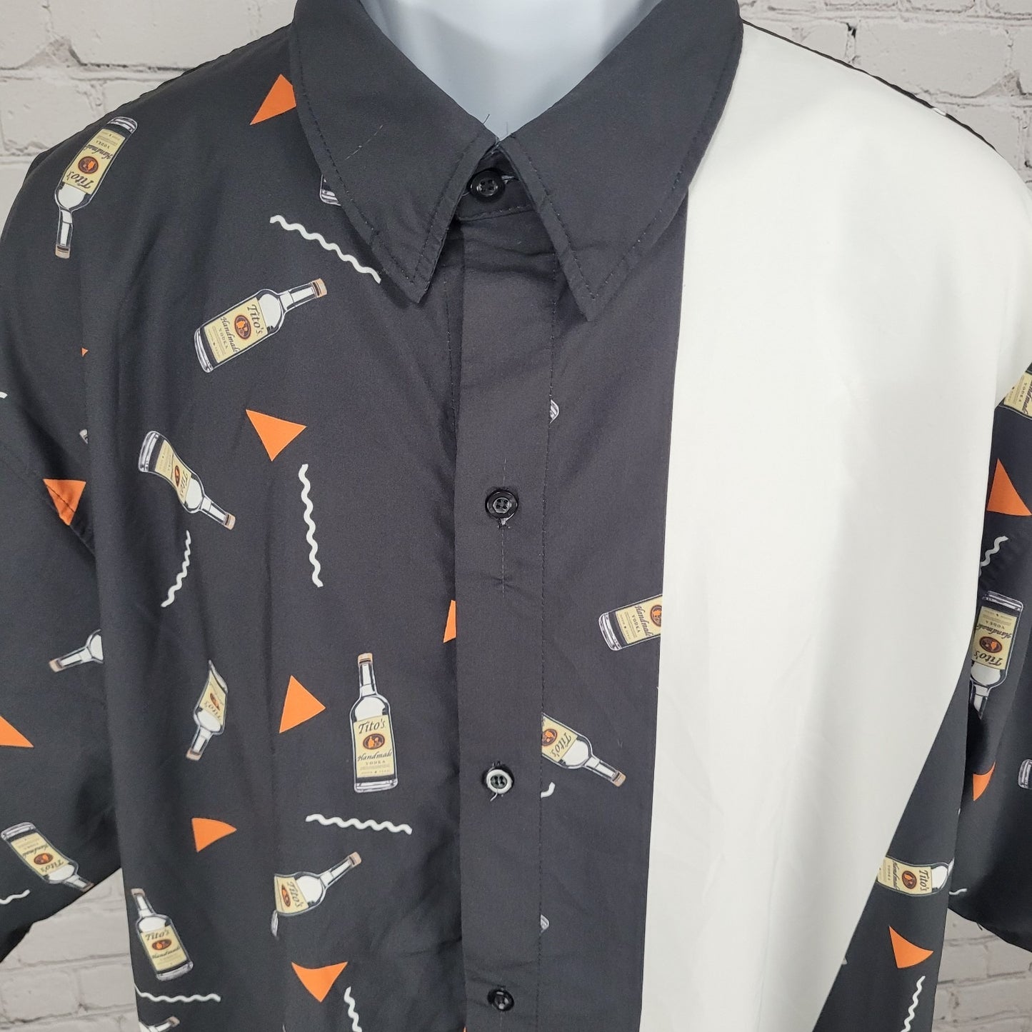 FSP By HTT Black Titos Vodka ATX Short Sleeve Button Down Collar Shirt Size 3XL