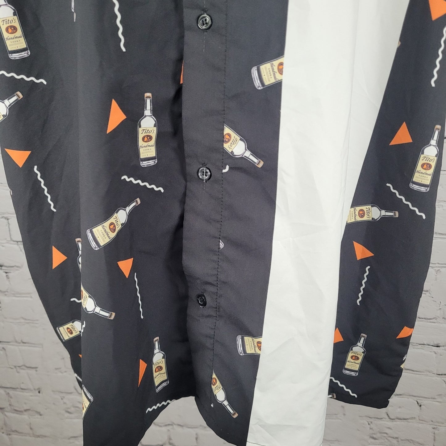 FSP By HTT Black Titos Vodka ATX Short Sleeve Button Down Collar Shirt Size 3XL