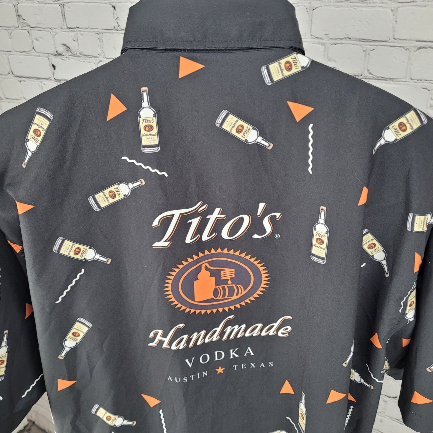 FSP By HTT Black Titos Vodka ATX Short Sleeve Button Down Collar Shirt Size 3XL