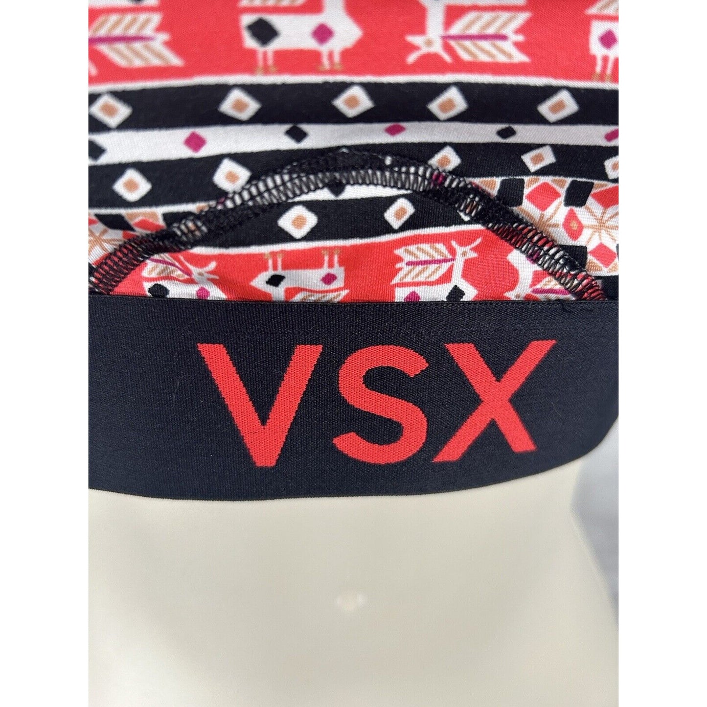 Victoria's Secret VSX Sport Red White Black Pullover Athletic Women Sports Bra M