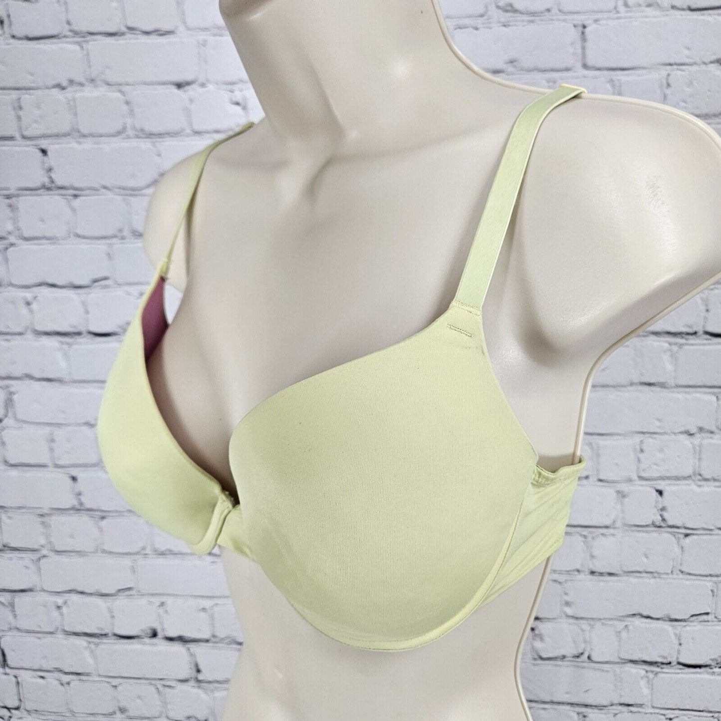 Pink Victoria's Secret Lime Yellow Push Up Bra Size 36C