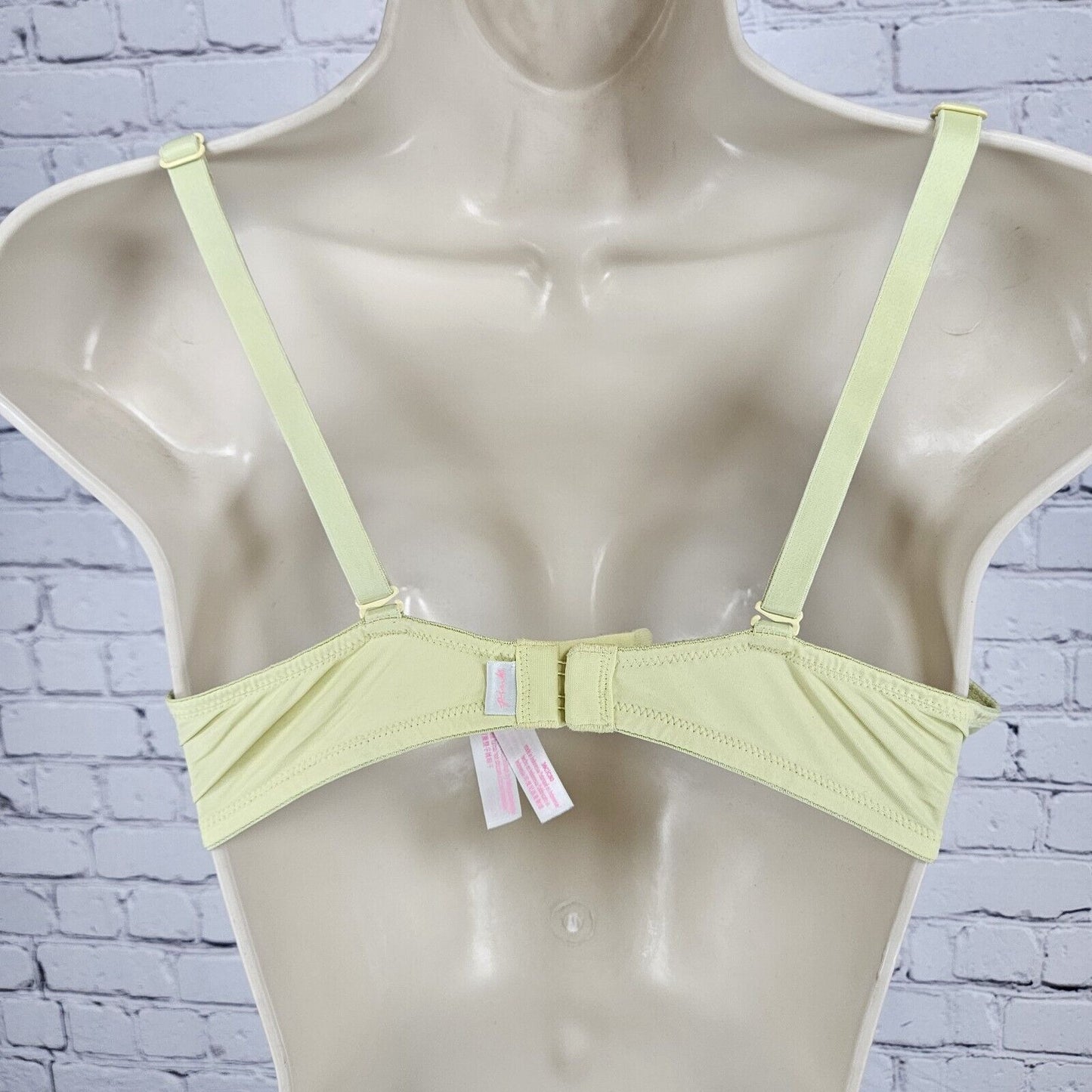 Pink Victoria's Secret Lime Yellow Push Up Bra Size 36C