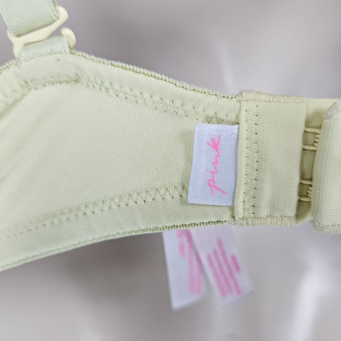 Pink Victoria's Secret Lime Yellow Push Up Bra Size 36C