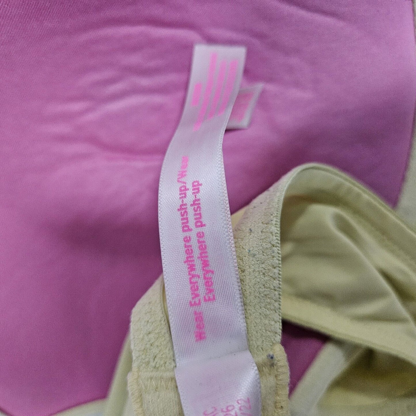 Pink Victoria's Secret Lime Yellow Push Up Bra Size 36C