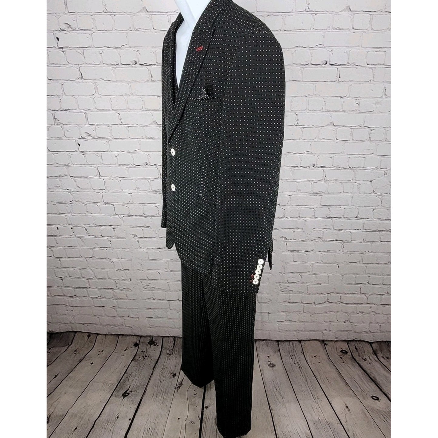 Artful Gentleman San Francisco By Design Polka Dot 3 Piece Suit 42 Pants 36x32