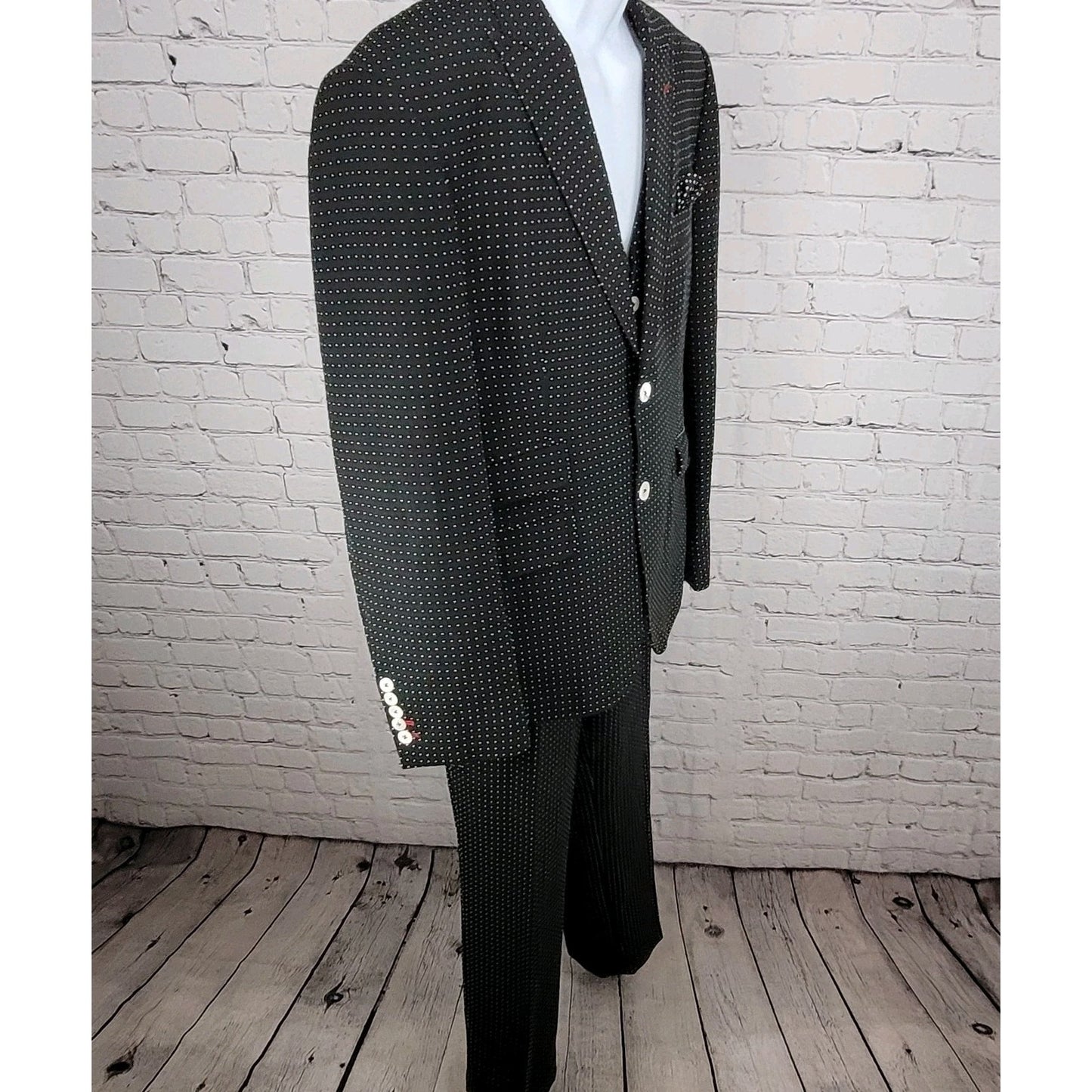 Artful Gentleman San Francisco By Design Polka Dot 3 Piece Suit 42 Pants 36x32