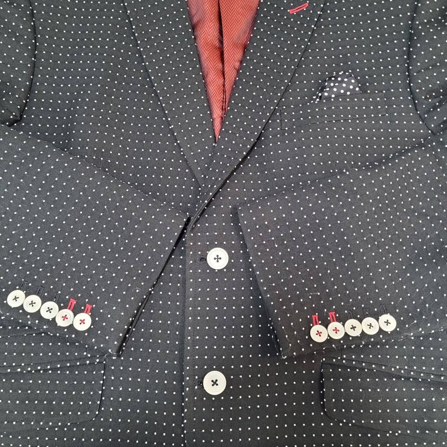 Artful Gentleman San Francisco By Design Polka Dot 3 Piece Suit 42 Pants 36x32