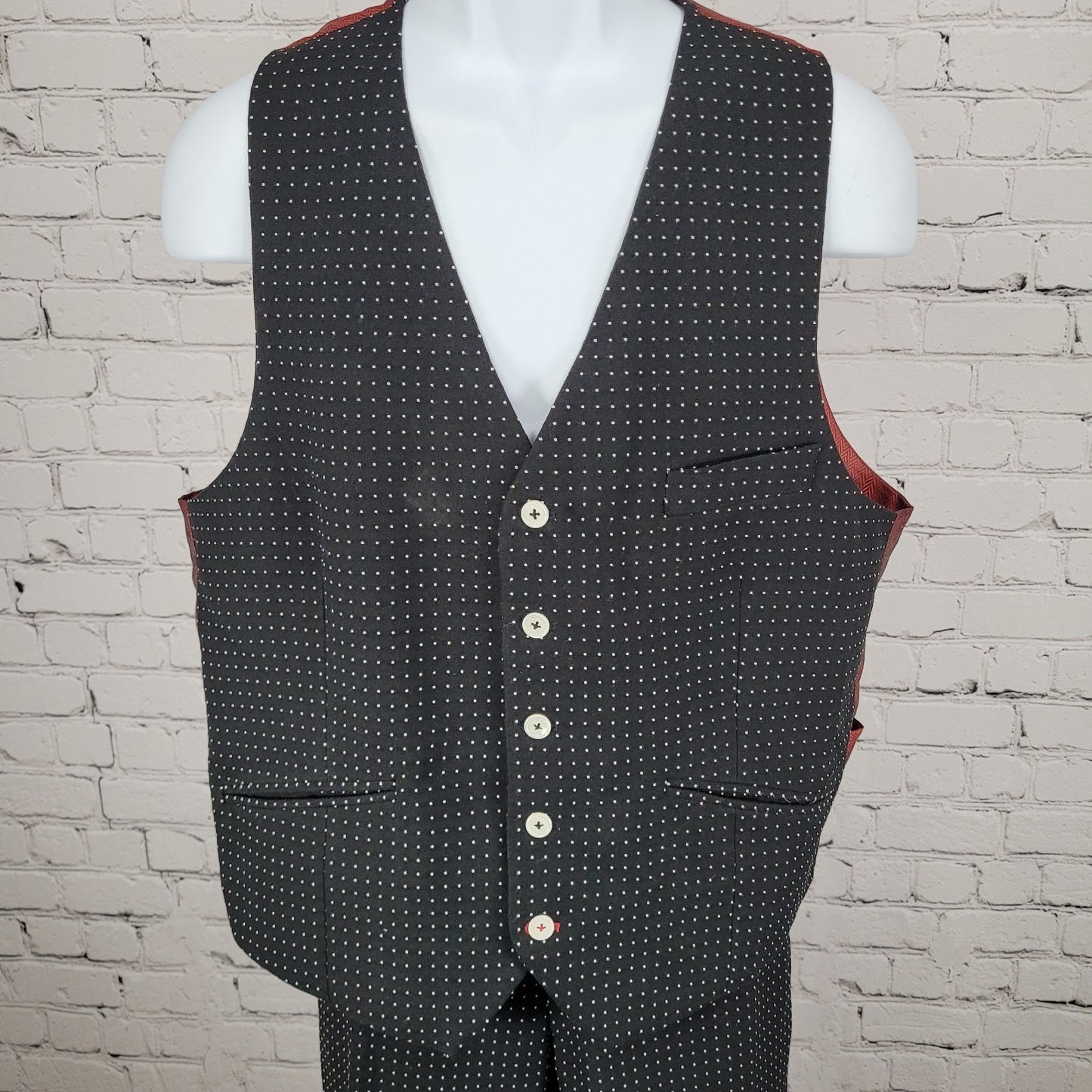 Artful Gentleman San Francisco By Design Polka Dot 3 Piece Suit 42 Pants 36x32