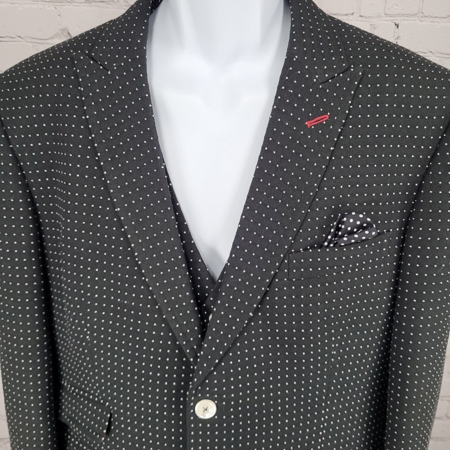 Artful Gentleman San Francisco By Design Polka Dot 3 Piece Suit 42 Pants 36x32