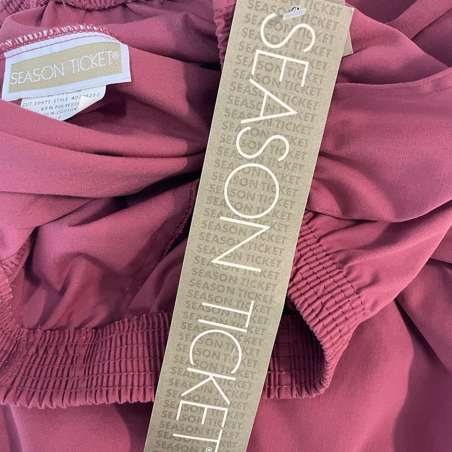 VTG NWT Season Ticket Pink Elastic Waist High Rise USA Pants Size 18 (30x29)