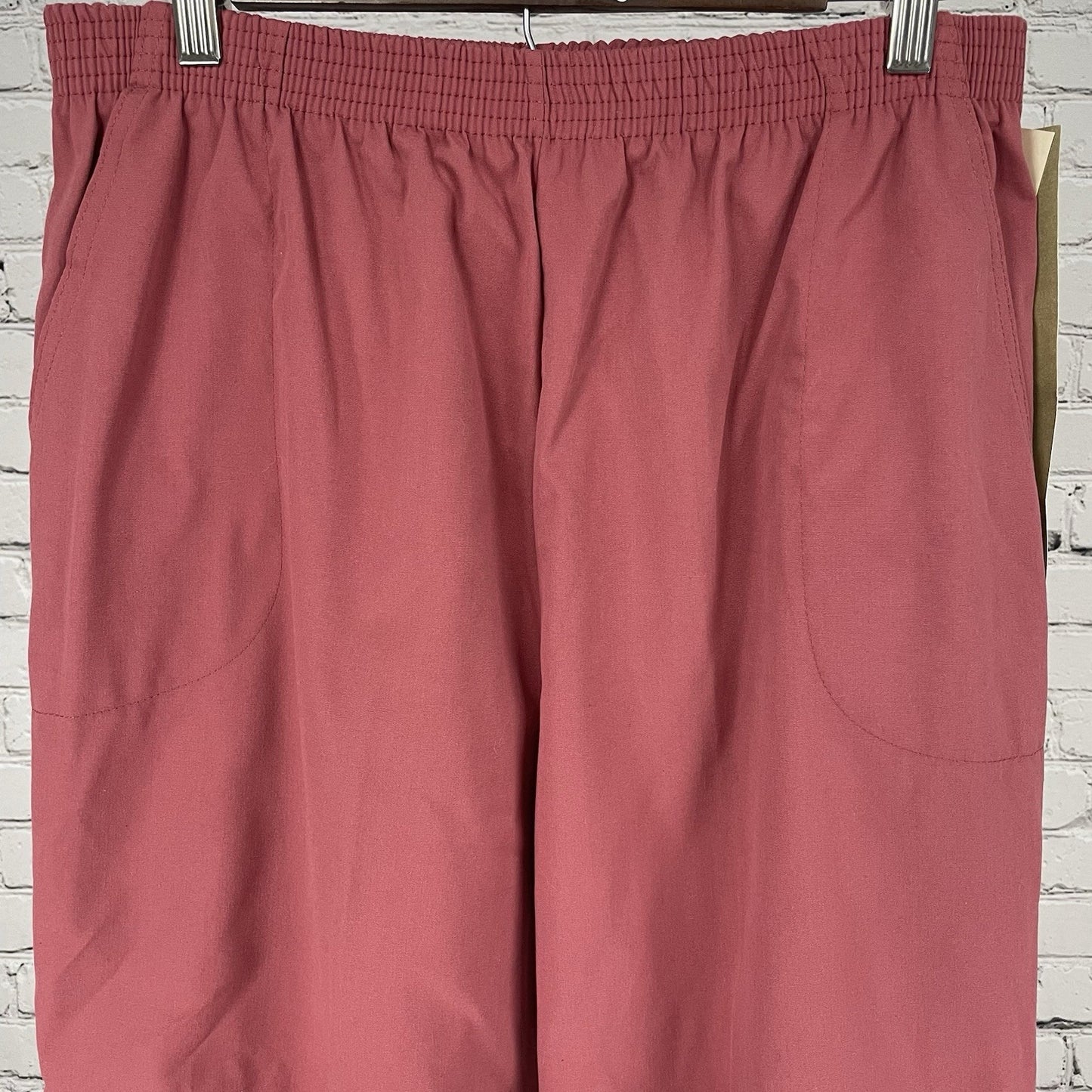 VTG NWT Season Ticket Pink Elastic Waist High Rise USA Pants Size 18 (30x29)