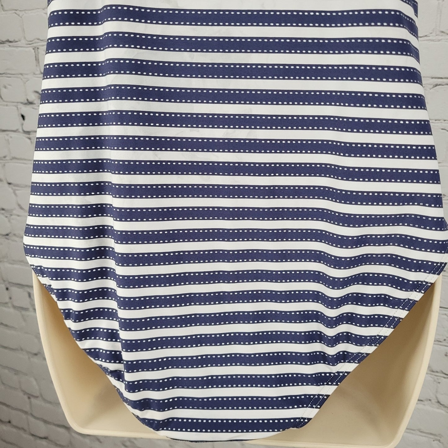 Nip Tuck Blue & White Striped Multi Fit Cup Padded One Piece Swimsuit Size 10