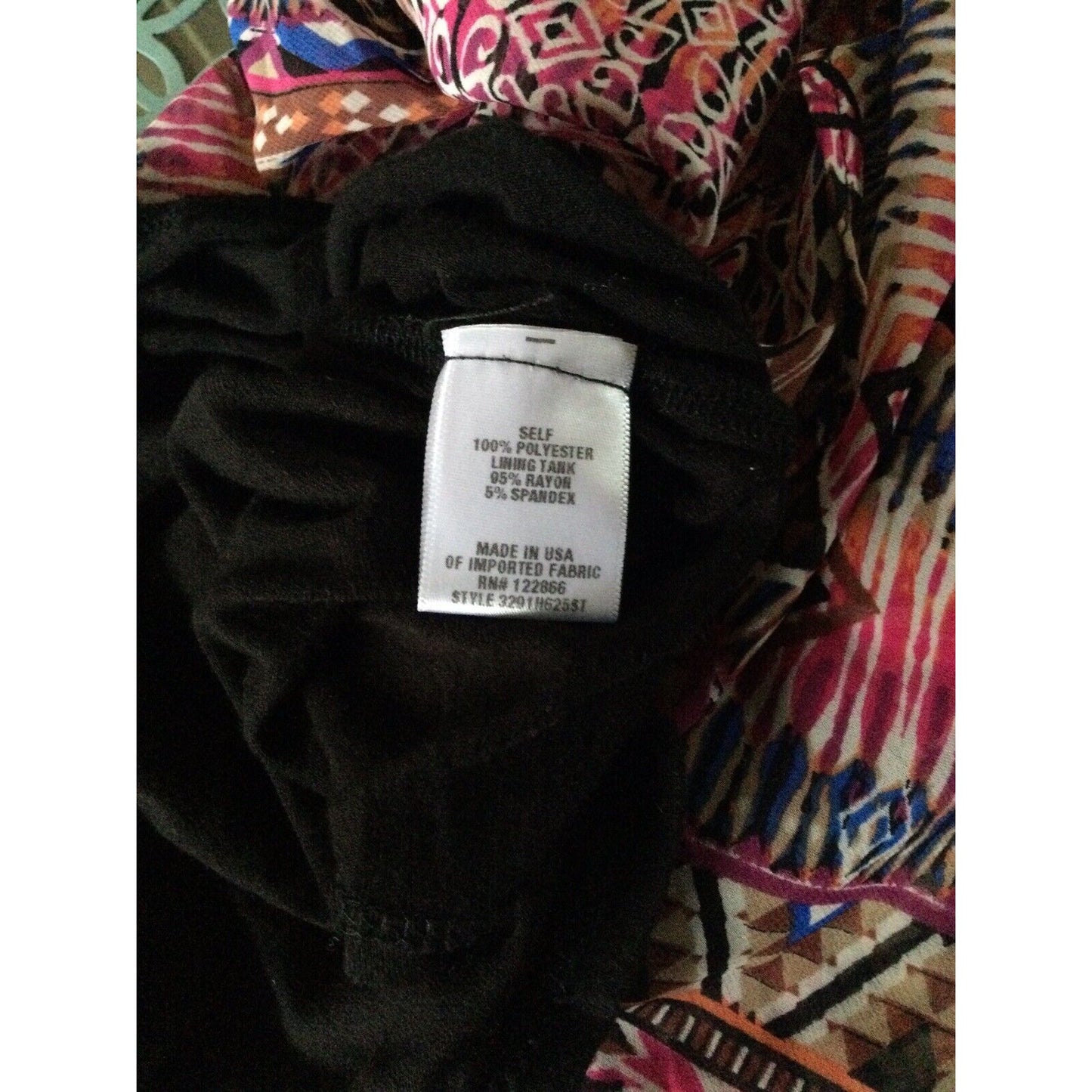 Chenault Shawl Blouse Vibrant Geometric Layered Open Back Small S
